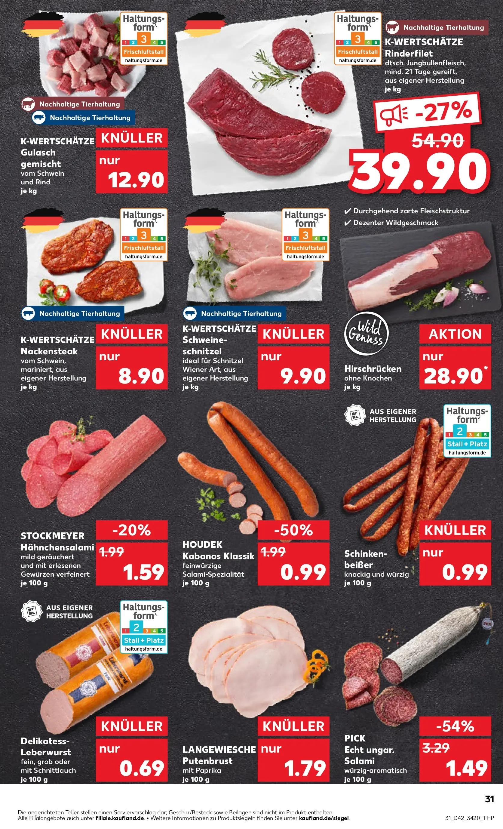 Prospekt Kaufland ab 15.10.2025 » Angebote und Werbung Online | Seite: 31 | Produkte: Schnitzel, Salami, Schinken, Steak Prospekt Kaufland ab 15.10.2025 » Angebote Online zum Blättern | Seite: 31 | Produkte: Schnitzel, Salami, Schinken, Steak