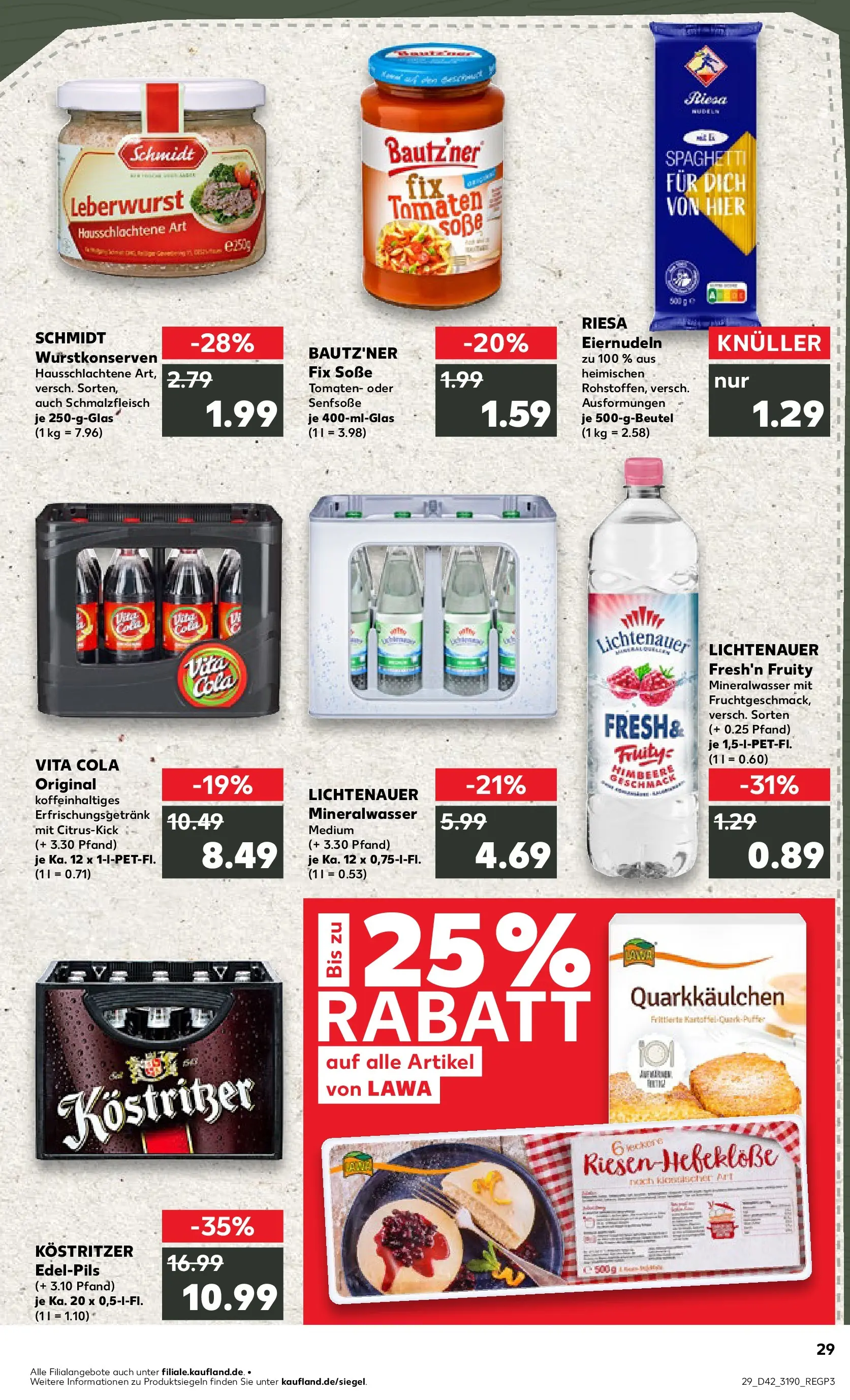 Prospekt Kaufland ab 15.10.2025 » Angebote und Werbung Online | Seite: 29 | Produkte: Tomaten, Mineralwasser, Vita cola, Himbeere Prospekt Kaufland ab 15.10.2025 » Angebote Online zum Blättern | Seite: 29 | Produkte: Tomaten, Mineralwasser, Vita cola, Himbeere