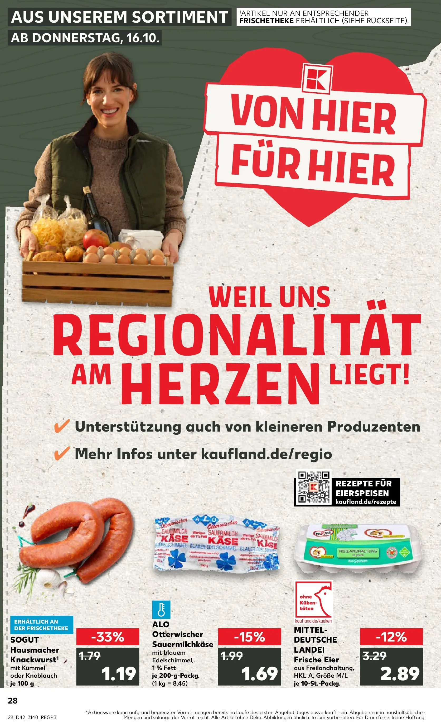 Prospekt Kaufland ab 15.10.2025 » Angebote und Werbung Online | Seite: 28 | Produkte: Käse, Eier, Knoblauch Prospekt Kaufland ab 15.10.2025 » Angebote Online zum Blättern | Seite: 28 | Produkte: Käse, Eier, Knoblauch