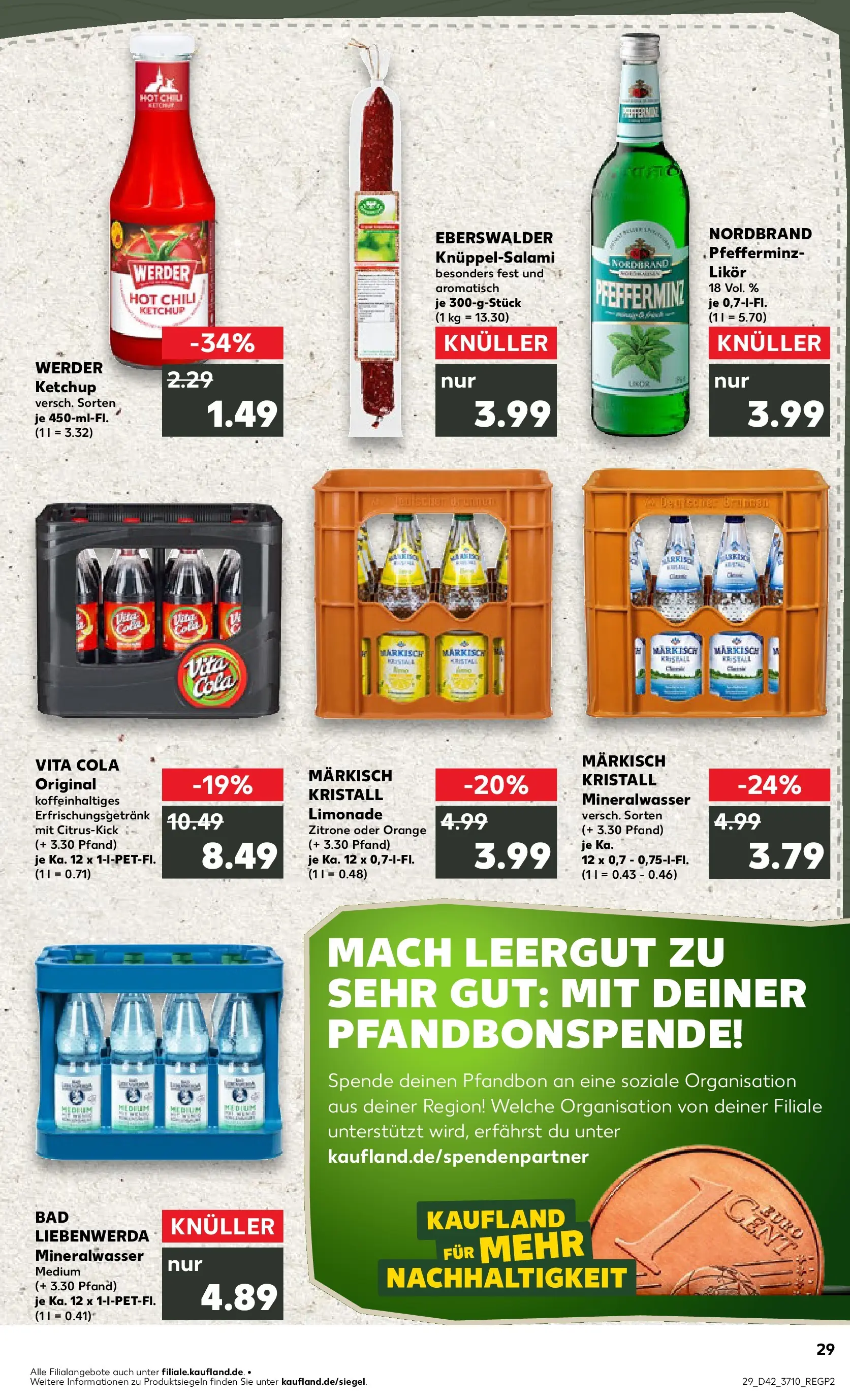 Prospekt Kaufland ab 15.10.2025 » Angebote und Werbung Online | Seite: 29 | Produkte: Cola, Bad, Limonade, Vita cola Prospekt Kaufland ab 15.10.2025 » Angebote Online zum Blättern | Seite: 29 | Produkte: Cola, Bad, Limonade, Vita cola
