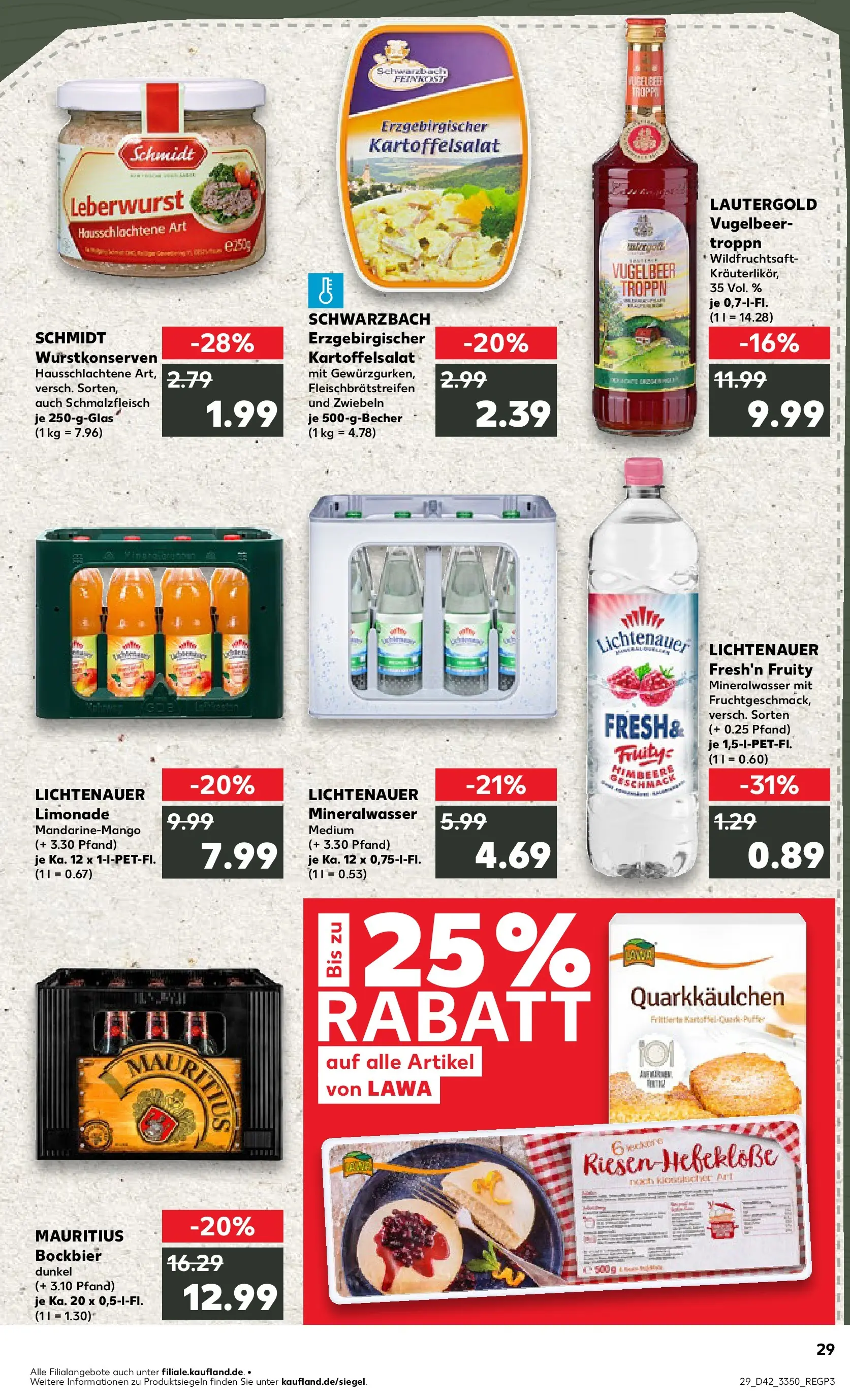 Prospekt Kaufland ab 15.10.2025 » Angebote und Werbung Online | Seite: 29 | Produkte: Limonade, Mineralwasser, Zwiebeln, Himbeere Prospekt Kaufland ab 15.10.2025 » Angebote Online zum Blättern | Seite: 29 | Produkte: Limonade, Mineralwasser, Zwiebeln, Himbeere