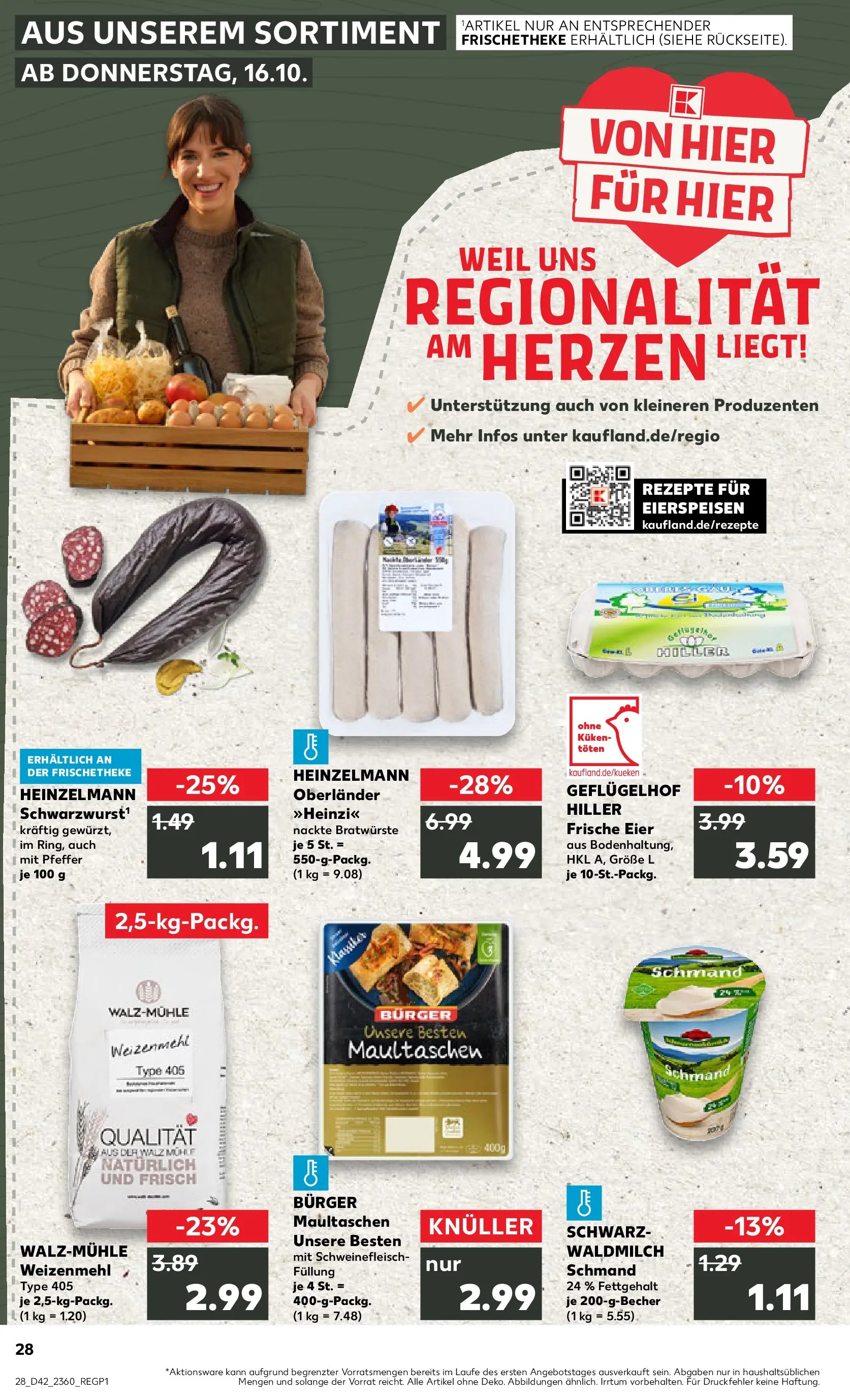Prospekt Kaufland ab 15.10.2025 » Angebote und Werbung Online | Seite: 28 | Produkte: Burger, Pasta, Schweinefleisch, Maultaschen Prospekt Kaufland ab 15.10.2025 » Angebote Online zum Blättern | Seite: 28 | Produkte: Burger, Pasta, Schweinefleisch, Maultaschen
