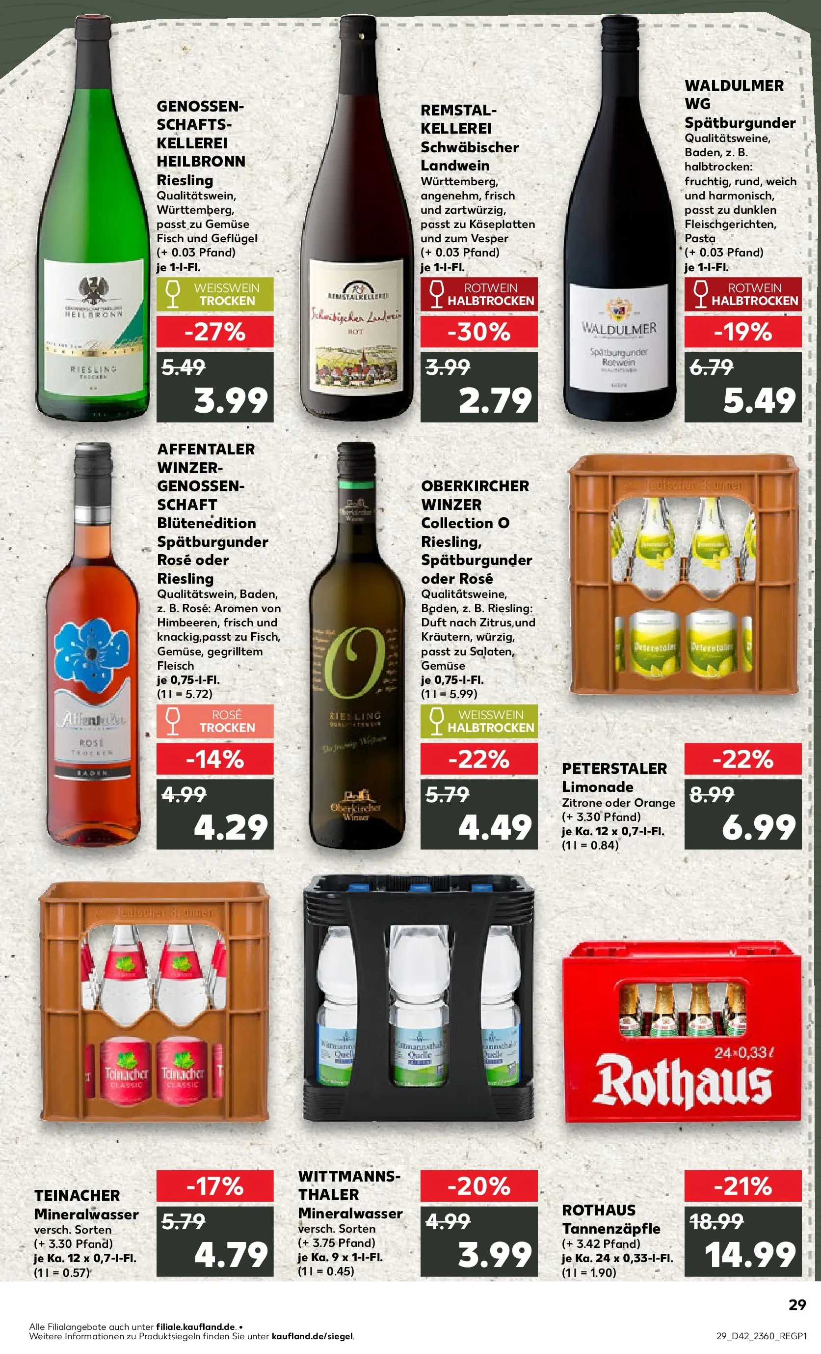 Prospekt Kaufland ab 15.10.2025 » Angebote und Werbung Online | Seite: 29 | Produkte: Weißwein, Weißwein trocken, Gemüse, Zitrone Prospekt Kaufland ab 15.10.2025 » Angebote Online zum Blättern | Seite: 29 | Produkte: Weißwein, Weißwein trocken, Gemüse, Zitrone