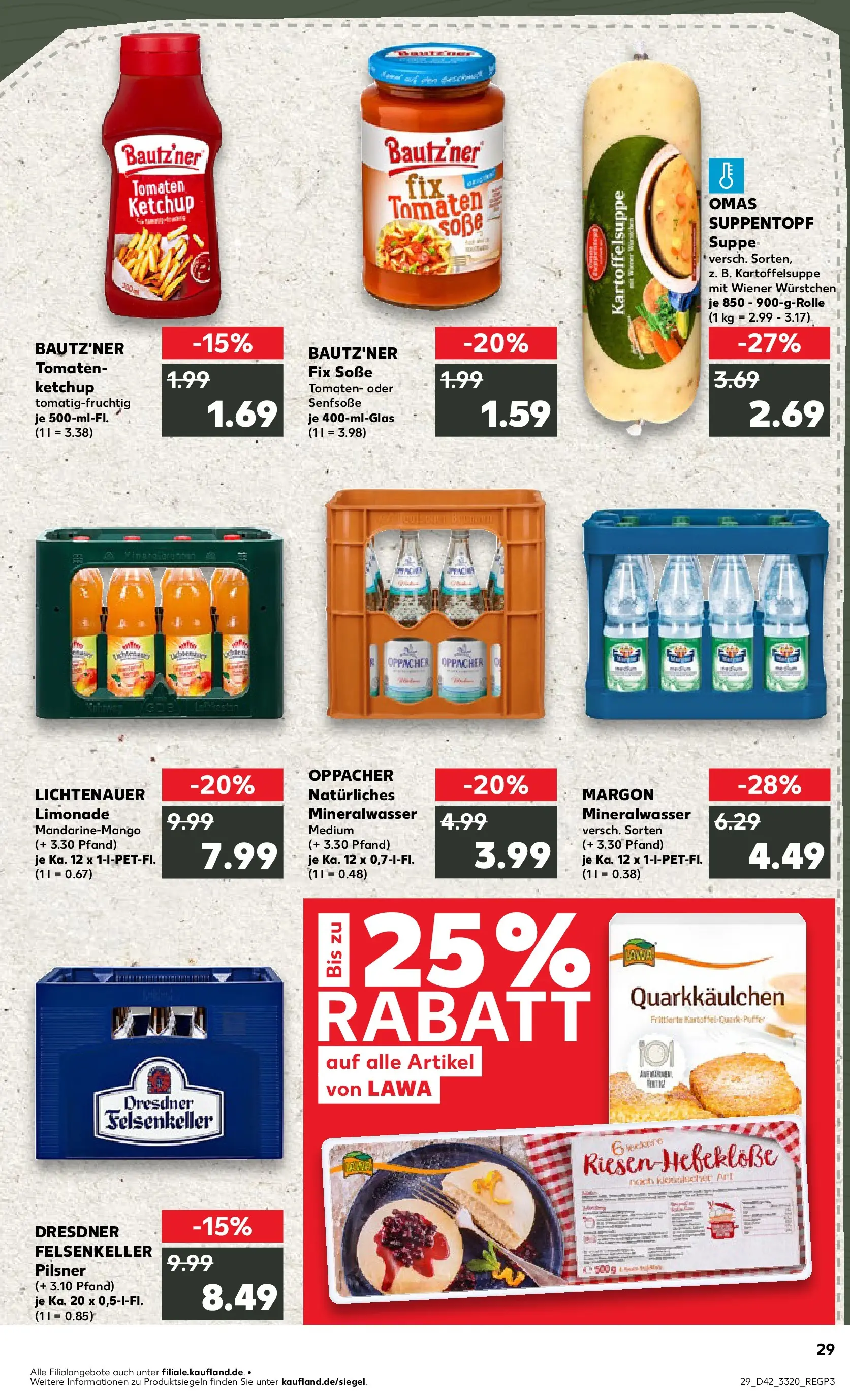 Prospekt Kaufland ab 15.10.2025 » Angebote und Werbung Online | Seite: 29 | Produkte: Wiener wurstchen, Limonade, Soße, Ketchup Prospekt Kaufland ab 15.10.2025 » Angebote Online zum Blättern | Seite: 29 | Produkte: Wiener wurstchen, Limonade, Soße, Ketchup