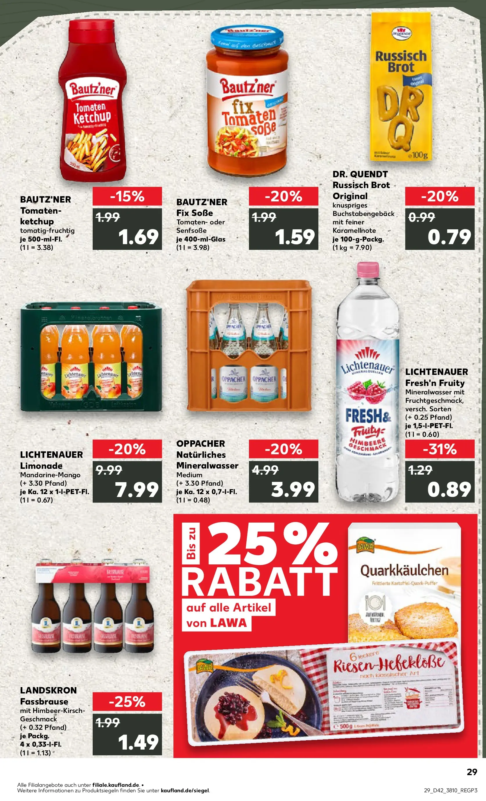 Prospekt Kaufland ab 15.10.2025 » Angebote und Werbung Online | Seite: 29 | Produkte: Soße, Himbeere, Brot, Ketchup Prospekt Kaufland ab 15.10.2025 » Angebote Online zum Blättern | Seite: 29 | Produkte: Soße, Himbeere, Brot, Ketchup