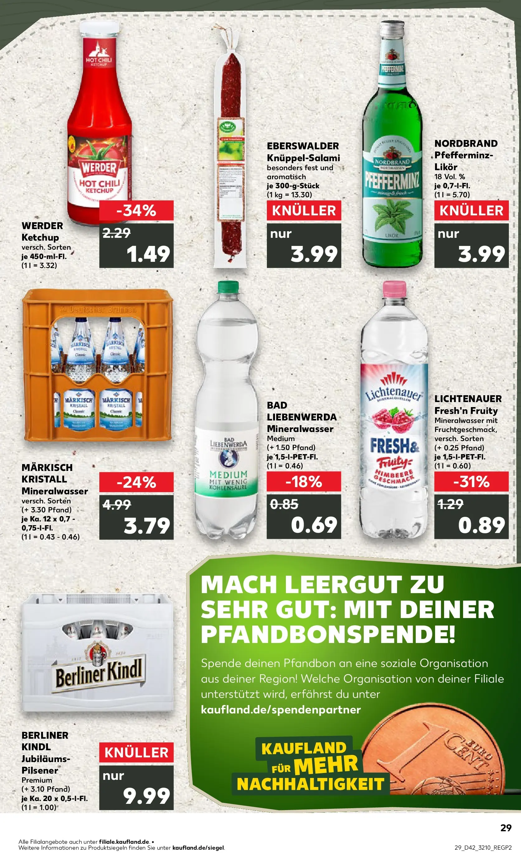 Prospekt Kaufland ab 15.10.2025 » Angebote und Werbung Online | Seite: 29 | Produkte: Likör, Bad, Mineralwasser, Chili Prospekt Kaufland ab 15.10.2025 » Angebote Online zum Blättern | Seite: 29 | Produkte: Likör, Bad, Mineralwasser, Chili