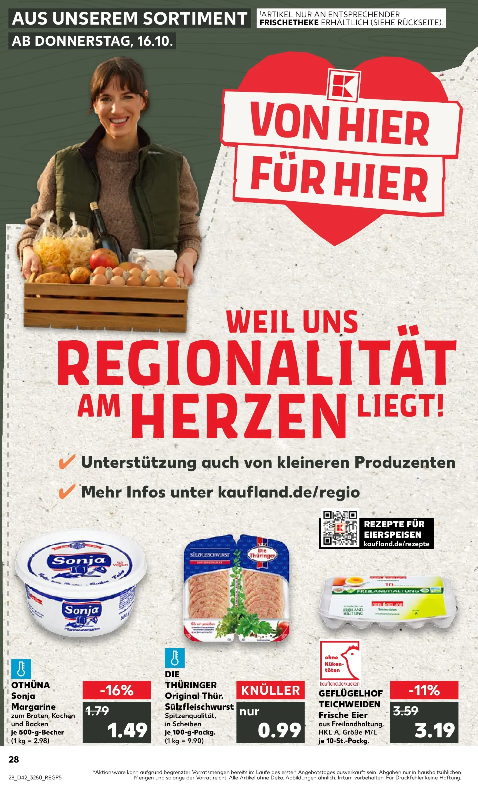 Prospekt Kaufland ab 15.10.2025 » Angebote und Werbung Online | Seite: 28 | Produkte: Margarine, Eier Prospekt Kaufland ab 15.10.2025 » Angebote Online zum Blättern | Seite: 28 | Produkte: Margarine, Eier