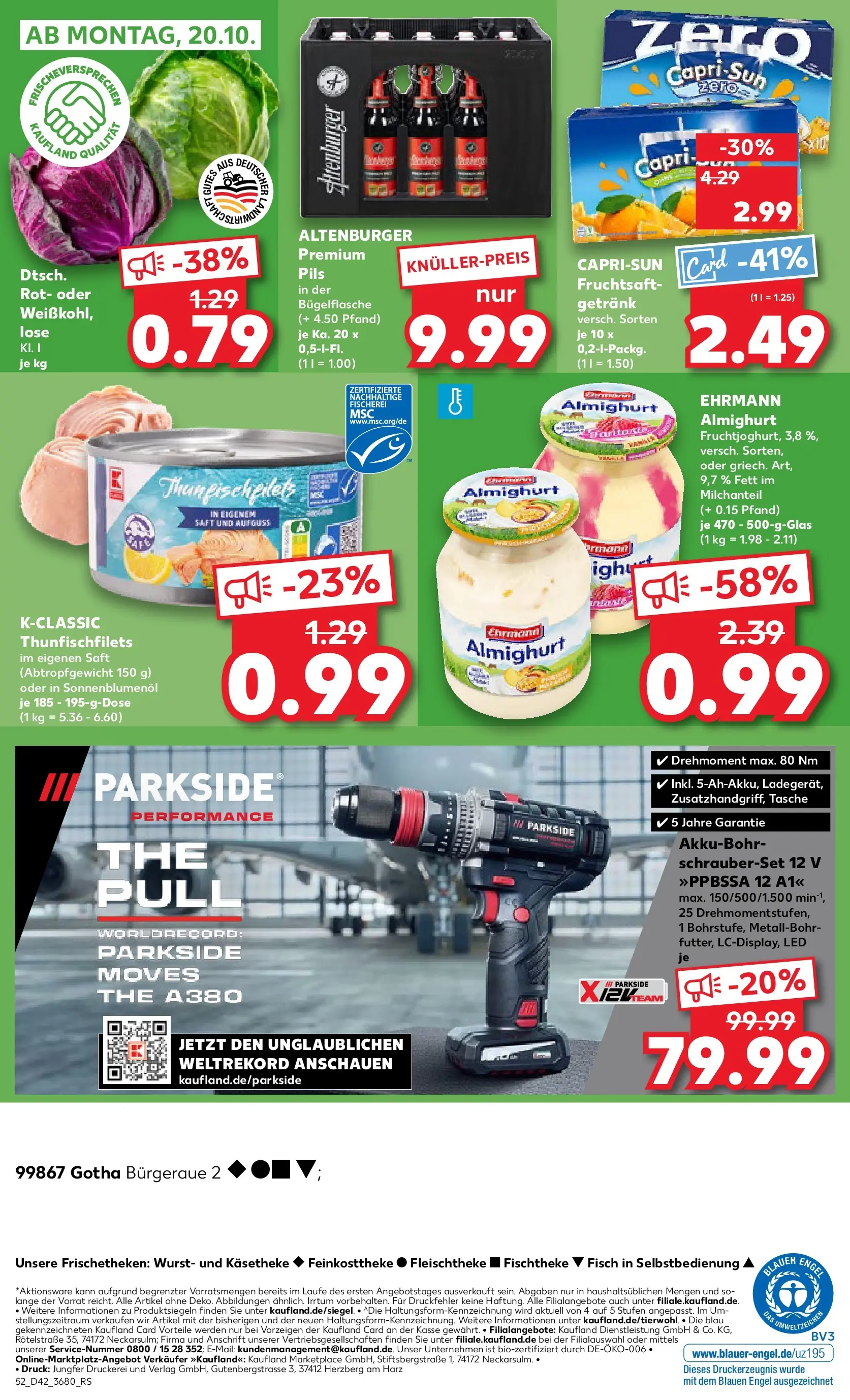 Prospekt Kaufland ab 15.10.2025 » Angebote Online zum Blättern | Seite: 52 | Produkte: Sonnenblumenol, Pils, Wurst, Saft