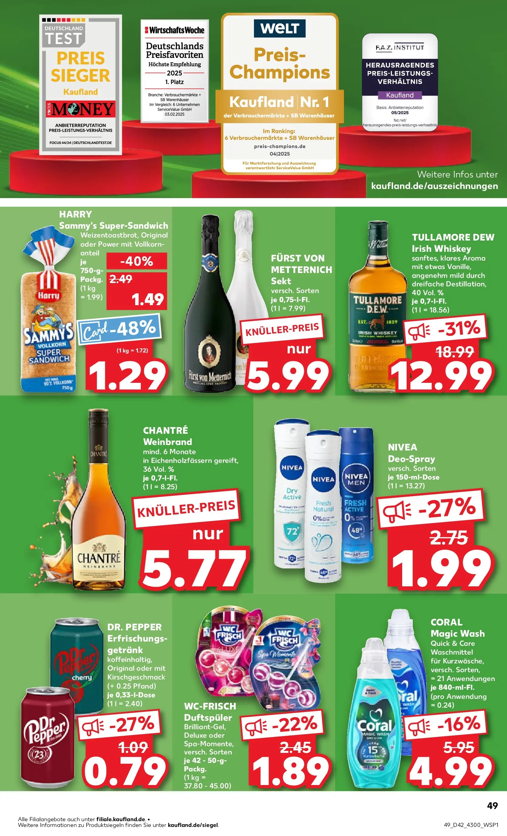 Prospekt Kaufland ab 15.10.2025 » Angebote und Werbung Online | Seite: 49 | Produkte: Coral, Sekt, Deodorant, Deospray Prospekt Kaufland ab 15.10.2025 » Angebote Online zum Blättern | Seite: 49 | Produkte: Coral, Sekt, Deodorant, Deospray