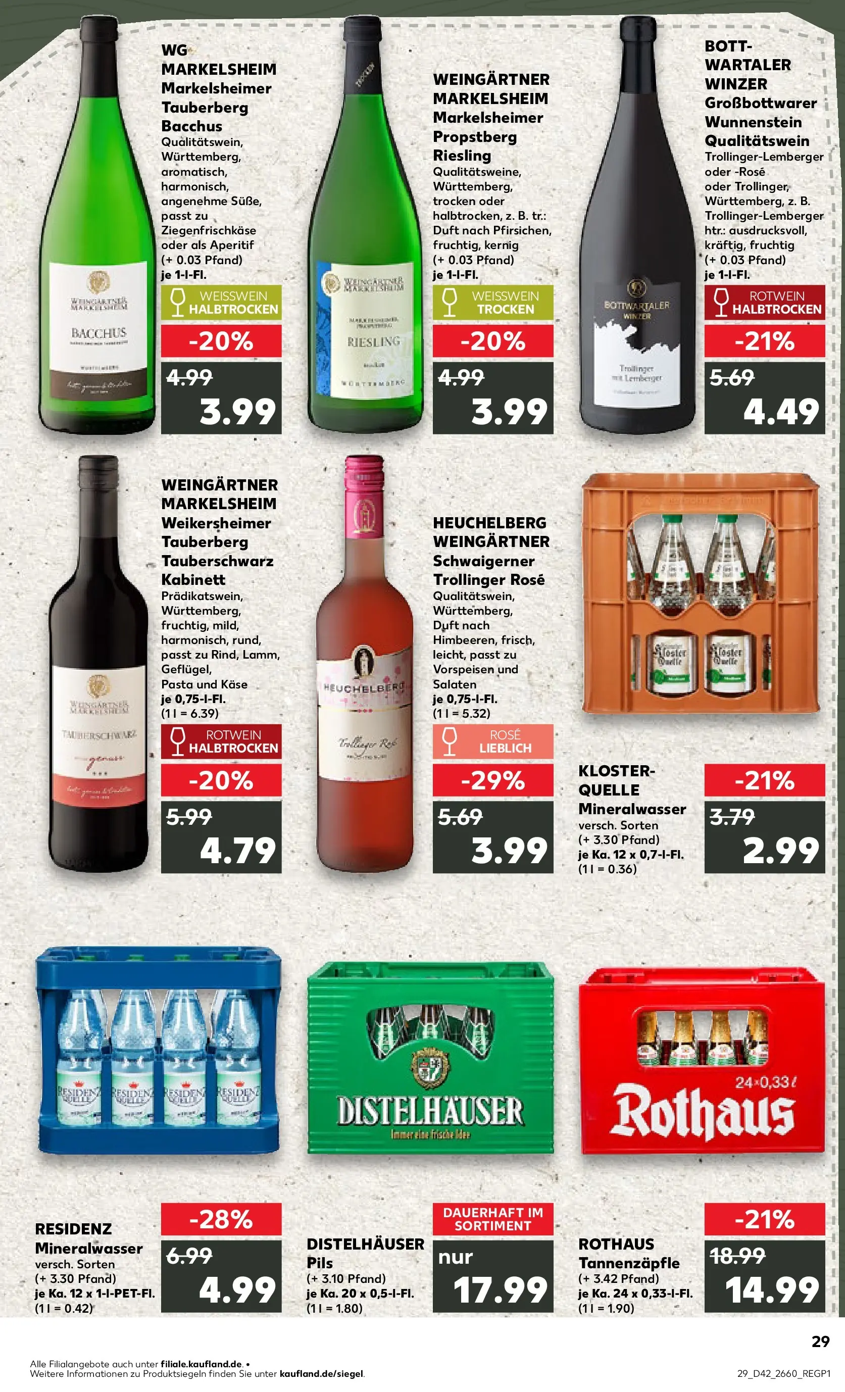 Prospekt Kaufland ab 15.10.2025 » Angebote und Werbung Online | Seite: 29 | Produkte: Käse, Weißwein, Pils, Mineralwasser Prospekt Kaufland ab 15.10.2025 » Angebote Online zum Blättern | Seite: 29 | Produkte: Käse, Weißwein, Pils, Mineralwasser