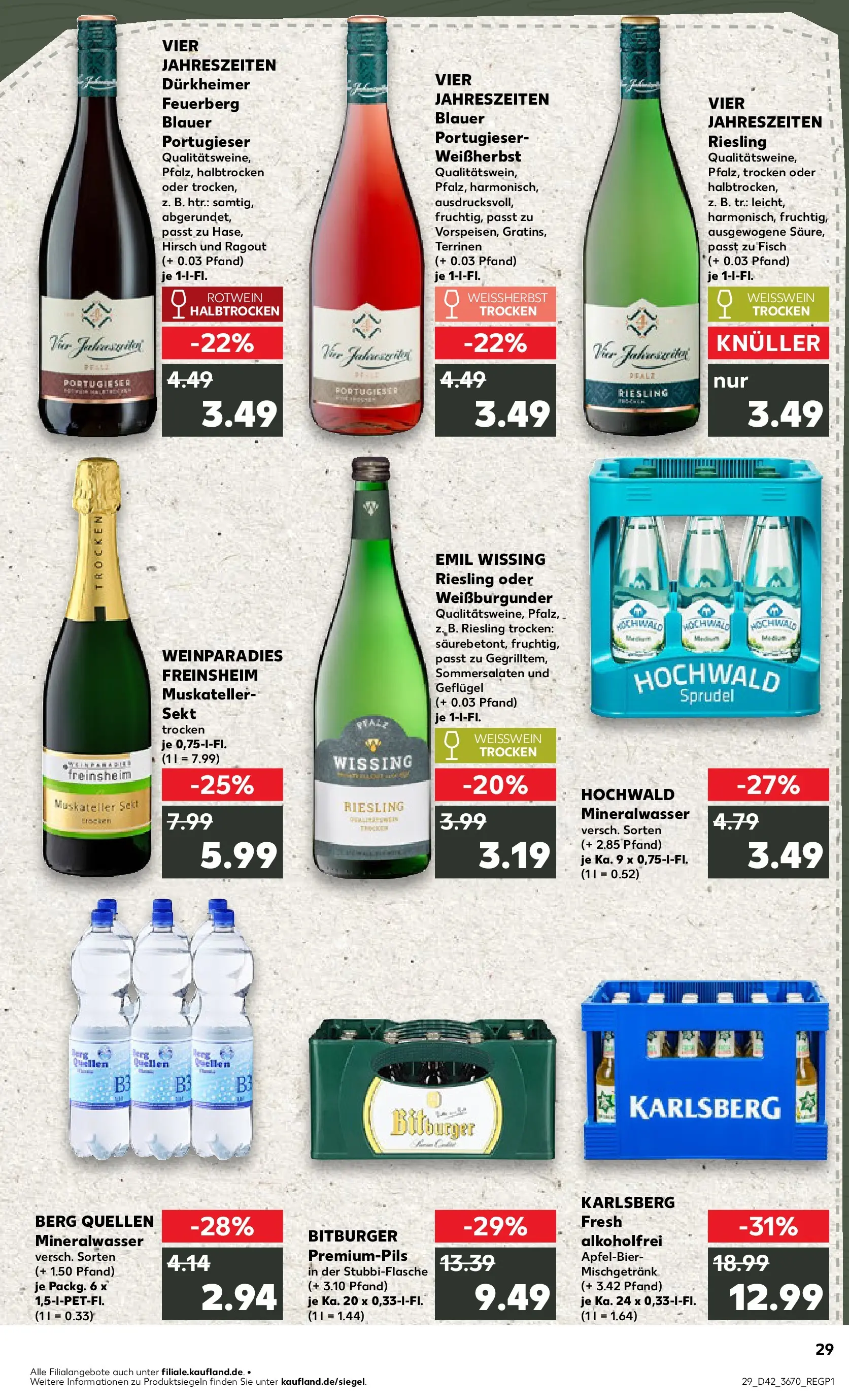 Prospekt Kaufland ab 15.10.2025 » Angebote und Werbung Online | Seite: 29 | Produkte: Weißwein, Rotwein, Sekt, Fisch Prospekt Kaufland ab 15.10.2025 » Angebote Online zum Blättern | Seite: 29 | Produkte: Weißwein, Rotwein, Sekt, Fisch