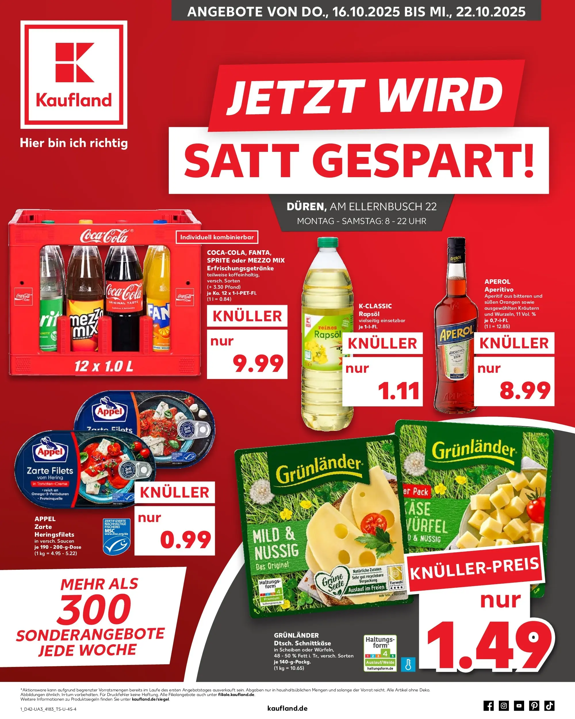 Prospekt Kaufland ab 15.10.2025 » Angebote Online zum Blättern | Seite: 1 | Produkte: Coca cola, Sprite, Rapsöl, Uhr