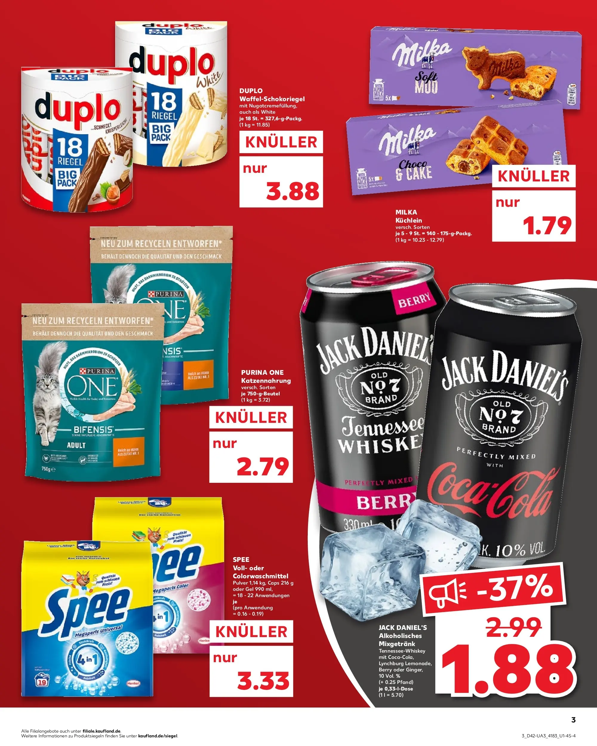 Prospekt Kaufland ab 15.10.2025 » Angebote Online zum Blättern | Seite: 3 | Produkte: Rum, Jack Daniel's, Milka, Spee