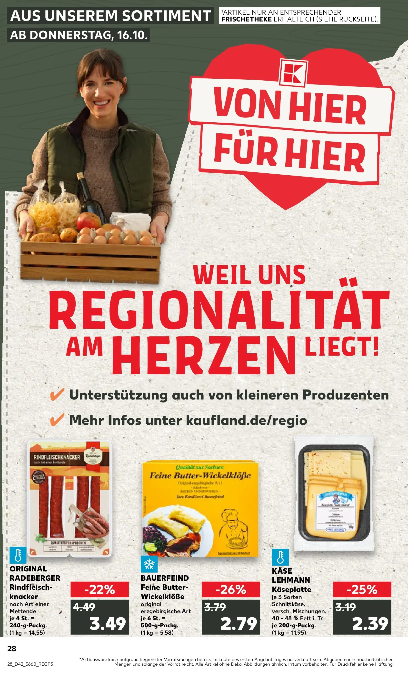 Prospekt Kaufland ab 15.10.2025 » Angebote und Werbung Online | Seite: 28 | Produkte: Butter, Käse, Rindfleisch Prospekt Kaufland ab 15.10.2025 » Angebote Online zum Blättern | Seite: 28 | Produkte: Butter, Käse, Rindfleisch