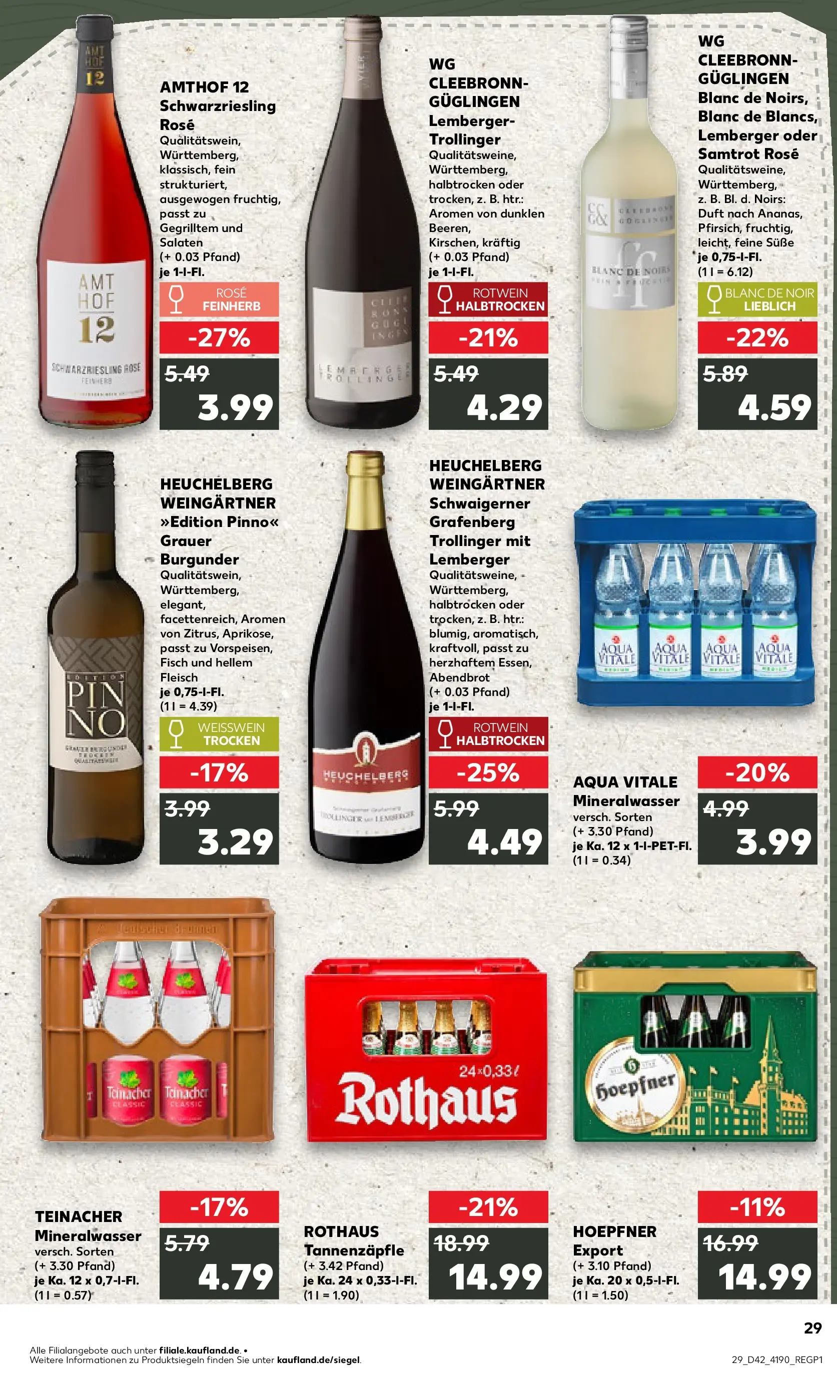 Prospekt Kaufland ab 15.10.2025 » Angebote und Werbung Online | Seite: 29 | Produkte: Weißwein, Rotwein trocken, Duft, Fisch Prospekt Kaufland ab 15.10.2025 » Angebote Online zum Blättern | Seite: 29 | Produkte: Weißwein, Rotwein trocken, Duft, Fisch