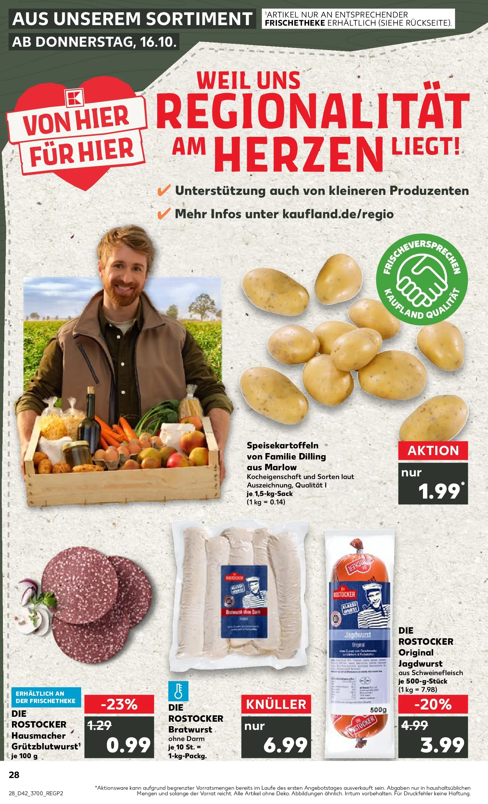Prospekt Kaufland ab 15.10.2025 » Angebote und Werbung Online | Seite: 28 | Produkte: Bratwurst, Schweinefleisch Prospekt Kaufland ab 15.10.2025 » Angebote Online zum Blättern | Seite: 28 | Produkte: Bratwurst, Schweinefleisch