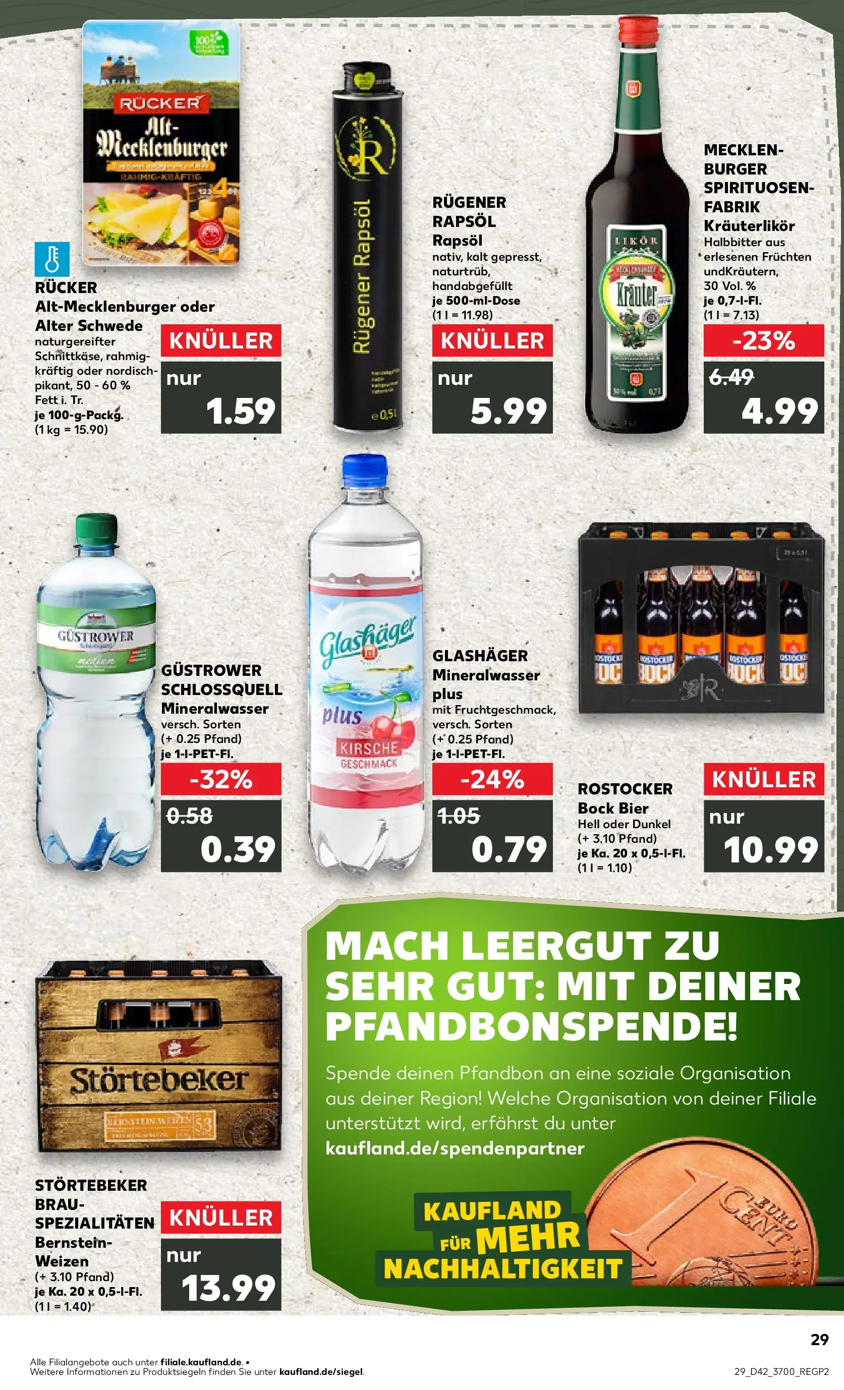 Prospekt Kaufland ab 15.10.2025 » Angebote und Werbung Online | Seite: 29 | Produkte: Bier, Rapsöl, Likör, Mineralwasser Prospekt Kaufland ab 15.10.2025 » Angebote Online zum Blättern | Seite: 29 | Produkte: Bier, Rapsöl, Likör, Mineralwasser