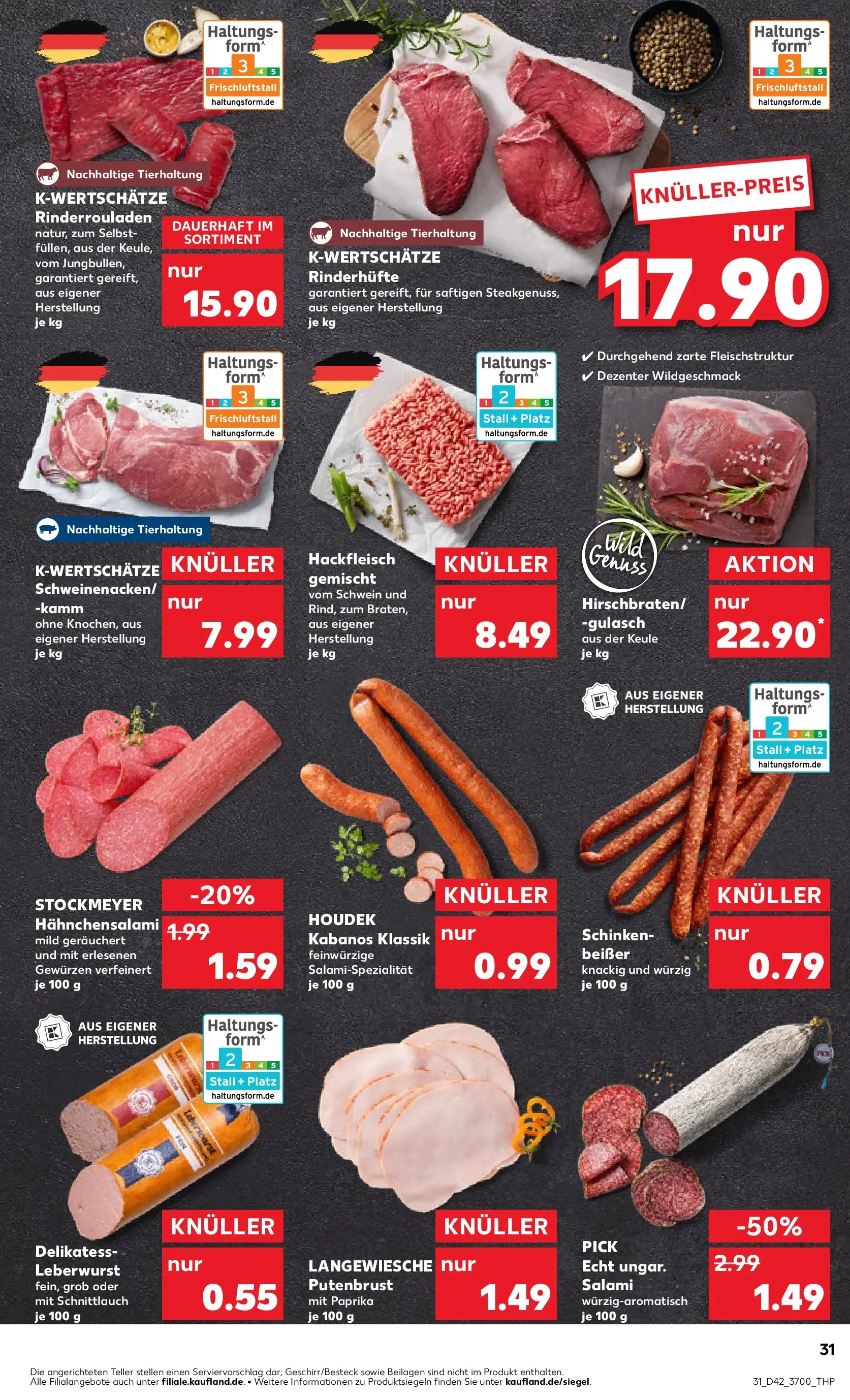 Prospekt Kaufland ab 15.10.2025 » Angebote und Werbung Online | Seite: 31 | Produkte: Rinderrouladen, Paprika, Gulasch, Schinken Prospekt Kaufland ab 15.10.2025 » Angebote Online zum Blättern | Seite: 31 | Produkte: Rinderrouladen, Paprika, Gulasch, Schinken