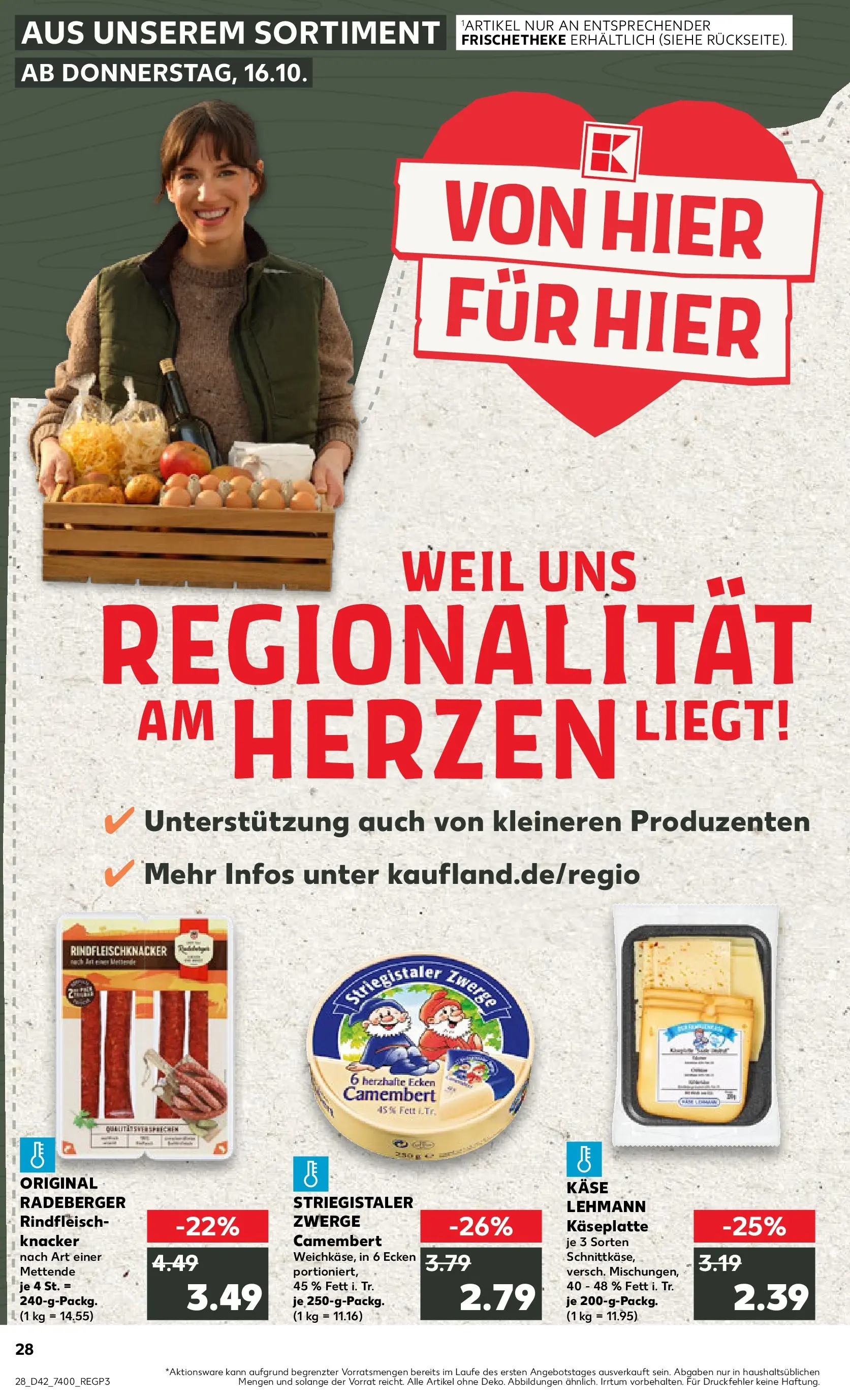 Prospekt Kaufland ab 15.10.2025 » Angebote und Werbung Online | Seite: 28 | Produkte: Käse, Rindfleisch Prospekt Kaufland ab 15.10.2025 » Angebote Online zum Blättern | Seite: 28 | Produkte: Käse, Rindfleisch