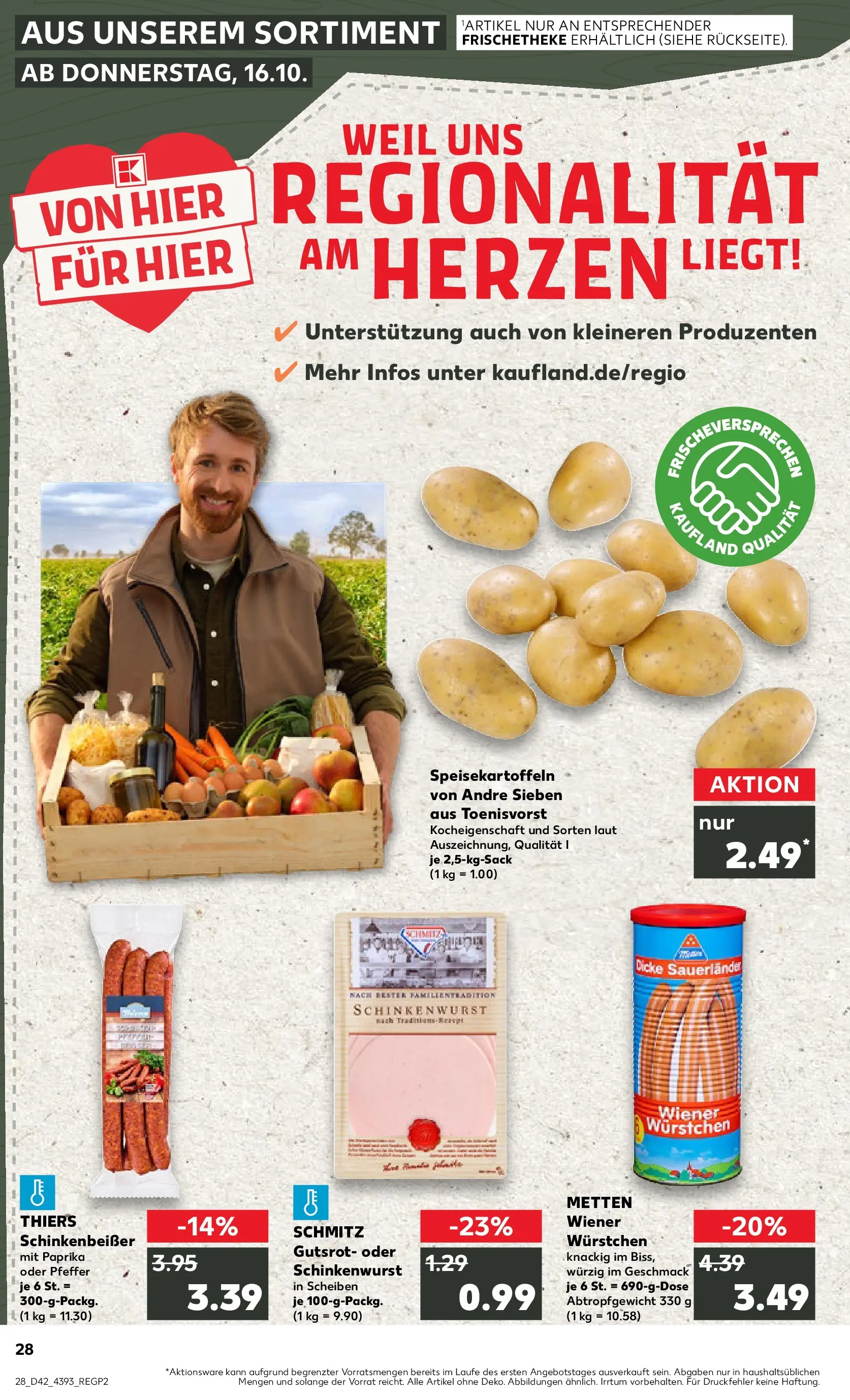 Prospekt Kaufland ab 15.10.2025 » Angebote Online zum Blättern | Seite: 28 | Produkte: Wiener wurstchen, Paprika, Pfeffer
