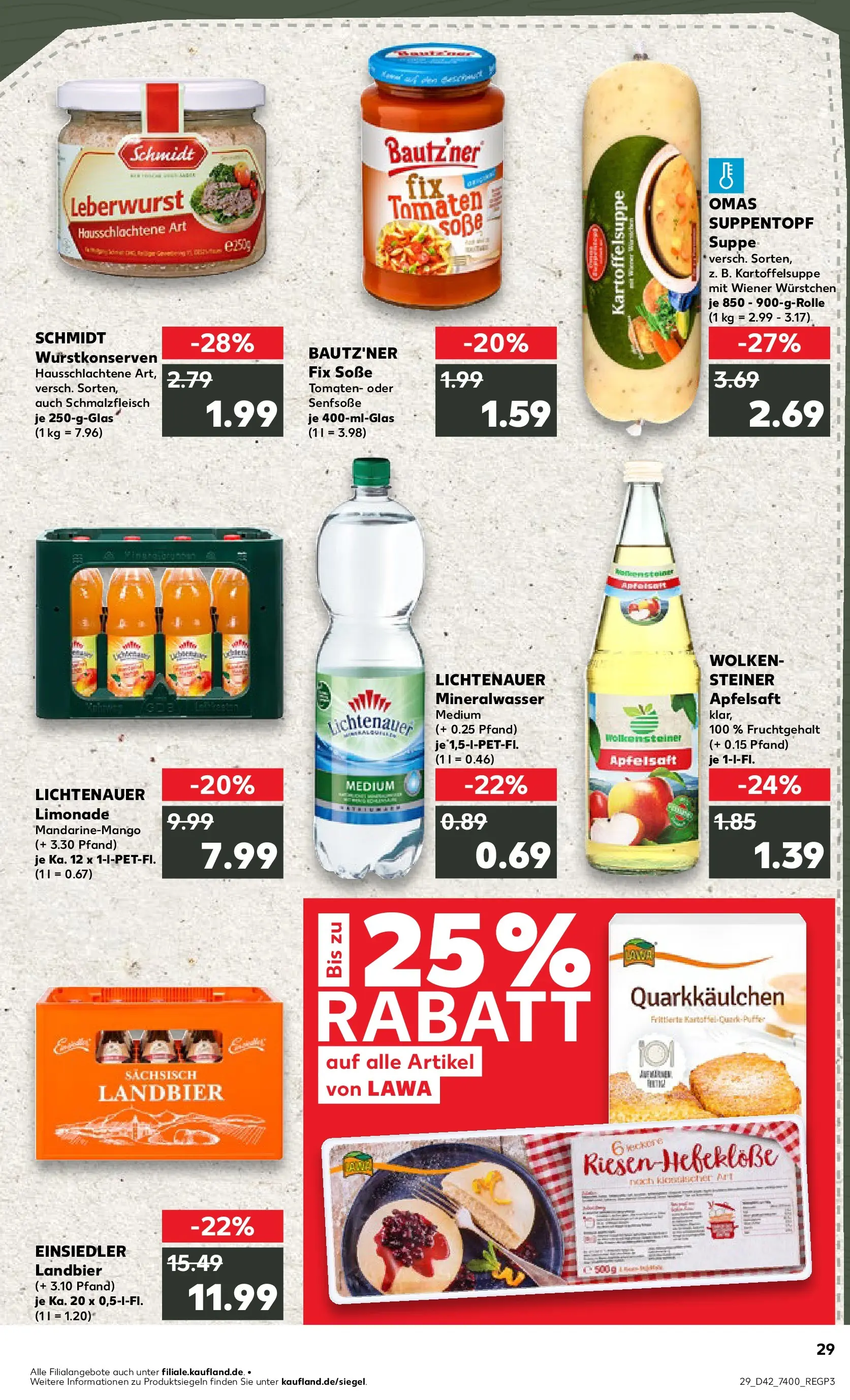 Prospekt Kaufland ab 15.10.2025 » Angebote und Werbung Online | Seite: 29 | Produkte: Wiener wurstchen, Mineralwasser, Apple, Soße Prospekt Kaufland ab 15.10.2025 » Angebote Online zum Blättern | Seite: 29 | Produkte: Wiener wurstchen, Mineralwasser, Apple, Soße