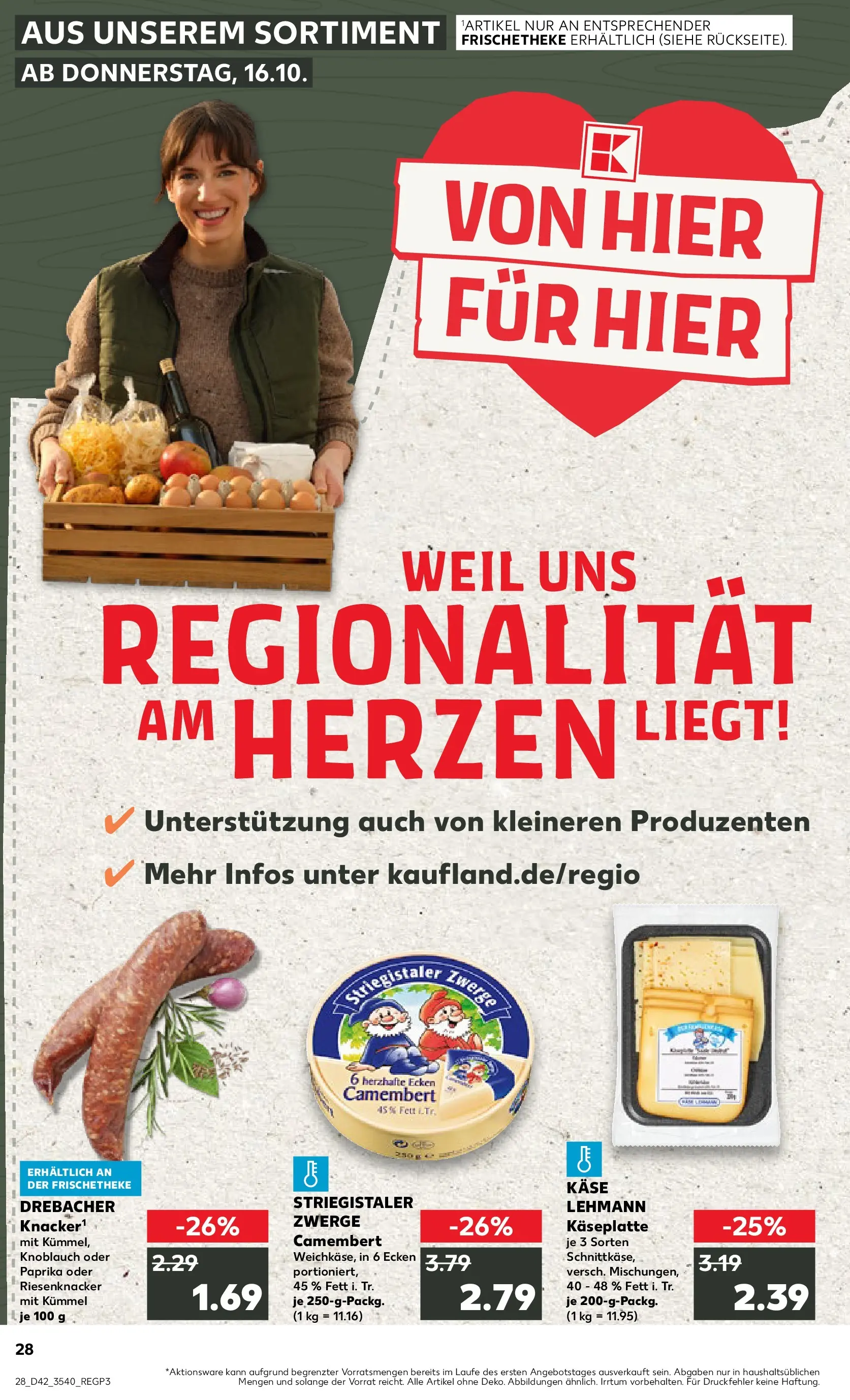 Prospekt Kaufland ab 15.10.2025 » Angebote und Werbung Online | Seite: 28 | Produkte: Käse, Paprika, Knoblauch Prospekt Kaufland ab 15.10.2025 » Angebote Online zum Blättern | Seite: 28 | Produkte: Käse, Paprika, Knoblauch
