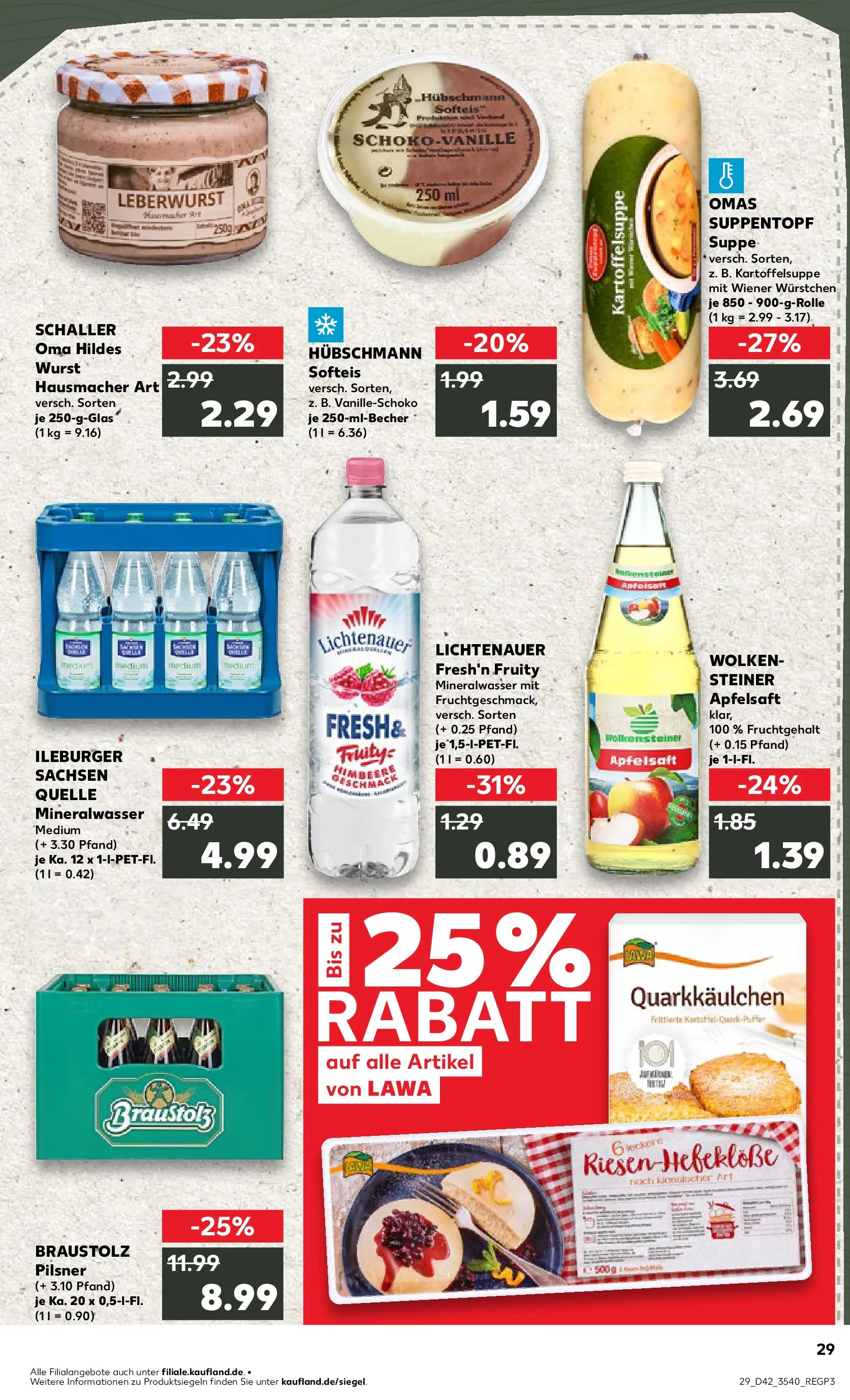 Prospekt Kaufland ab 15.10.2025 » Angebote und Werbung Online | Seite: 29 | Produkte: Wiener wurstchen, Apfelsaft, Wurst, Himbeere Prospekt Kaufland ab 15.10.2025 » Angebote Online zum Blättern | Seite: 29 | Produkte: Wiener wurstchen, Apfelsaft, Wurst, Himbeere