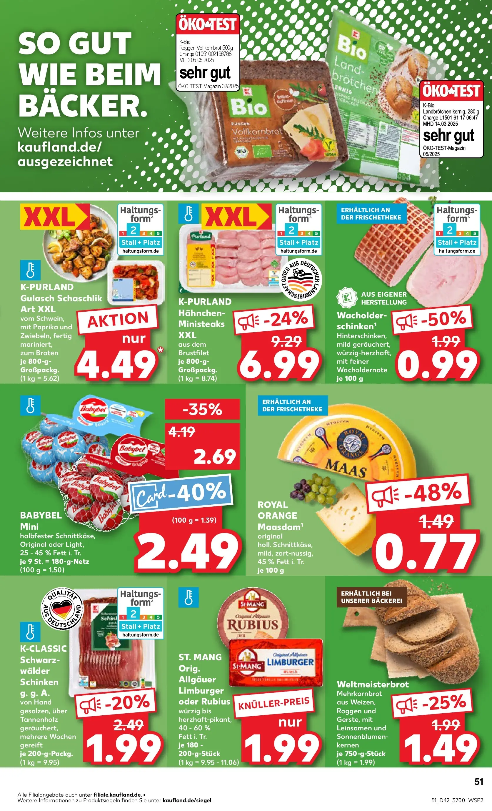 Prospekt Kaufland ab 15.10.2025 » Angebote und Werbung Online | Seite: 51 | Produkte: Vollkornbrot, Paprika, Gulasch, Schinken Prospekt Kaufland ab 15.10.2025 » Angebote Online zum Blättern | Seite: 51 | Produkte: Vollkornbrot, Paprika, Gulasch, Schinken