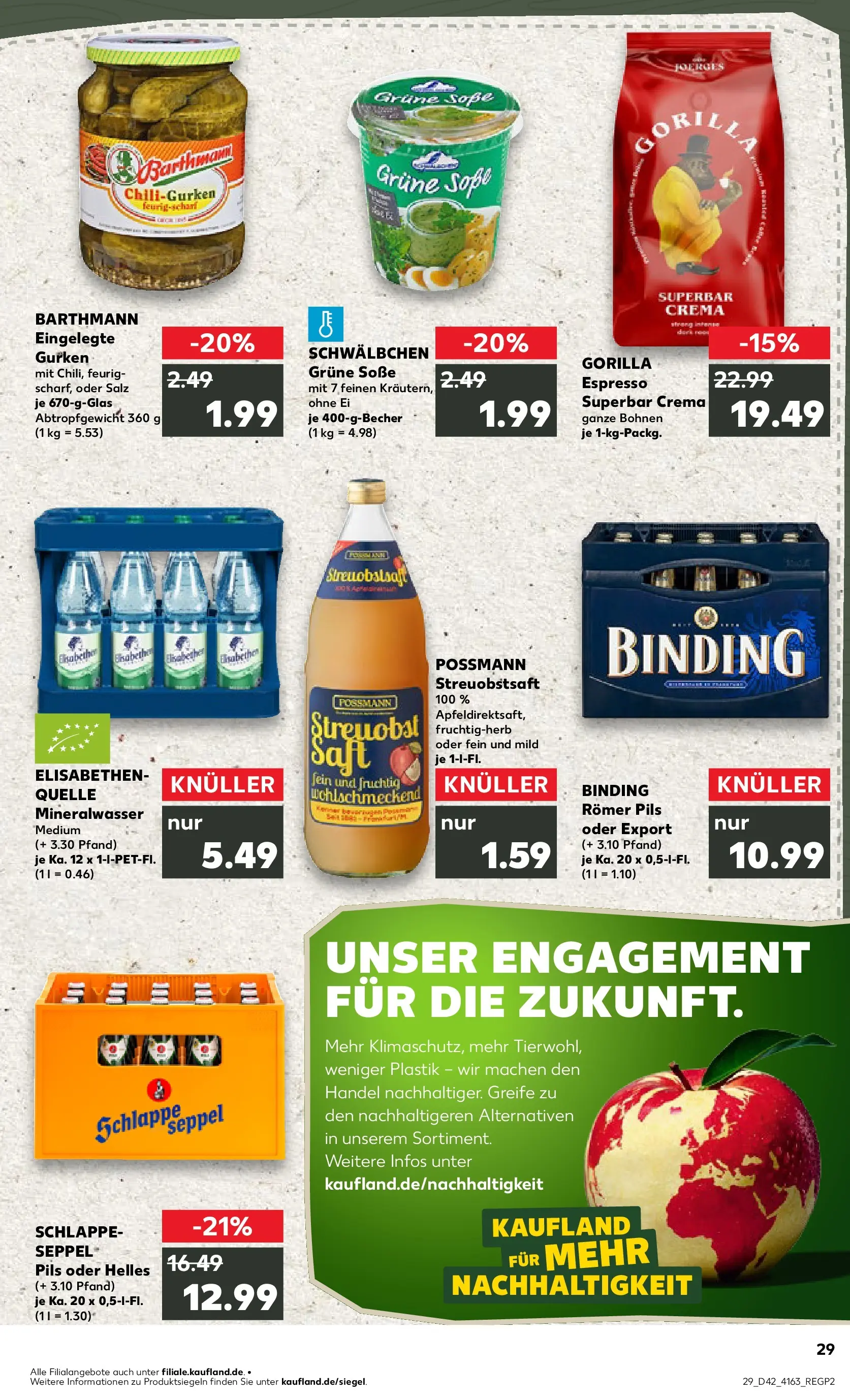 Prospekt Kaufland ab 15.10.2025 » Angebote und Werbung Online | Seite: 29 | Produkte: Mineralwasser, Apple, Soße, Saft Prospekt Kaufland ab 15.10.2025 » Angebote Online zum Blättern | Seite: 29 | Produkte: Mineralwasser, Apple, Soße, Saft