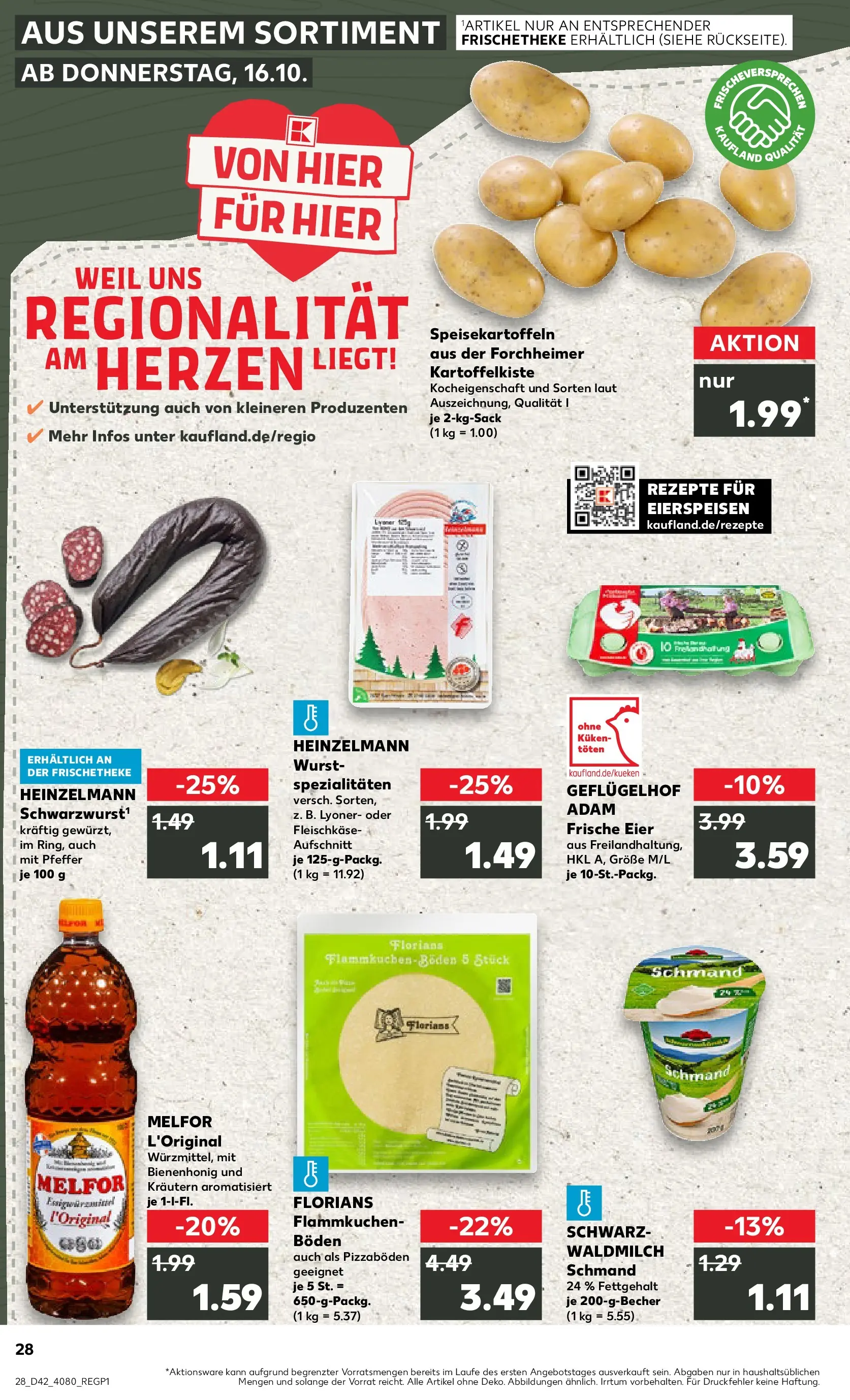 Prospekt Kaufland ab 15.10.2025 » Angebote und Werbung Online | Seite: 28 | Produkte: Eier, Pudding, Wurst, Pizza Prospekt Kaufland ab 15.10.2025 » Angebote Online zum Blättern | Seite: 28 | Produkte: Eier, Pudding, Wurst, Pizza
