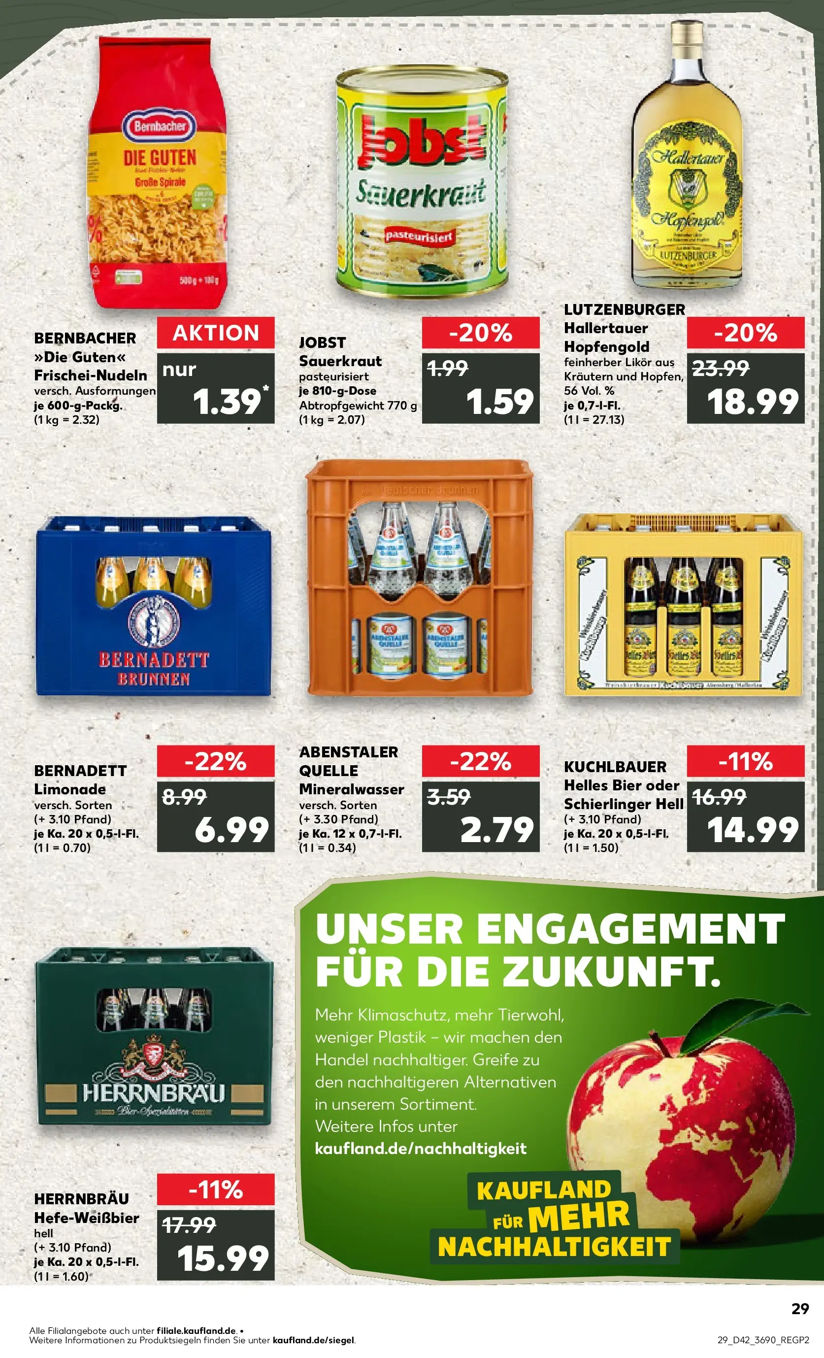 Prospekt Kaufland ab 15.10.2025 » Angebote Online zum Blättern | Seite: 29 | Produkte: Likör, Burger, Mineralwasser, Pasta