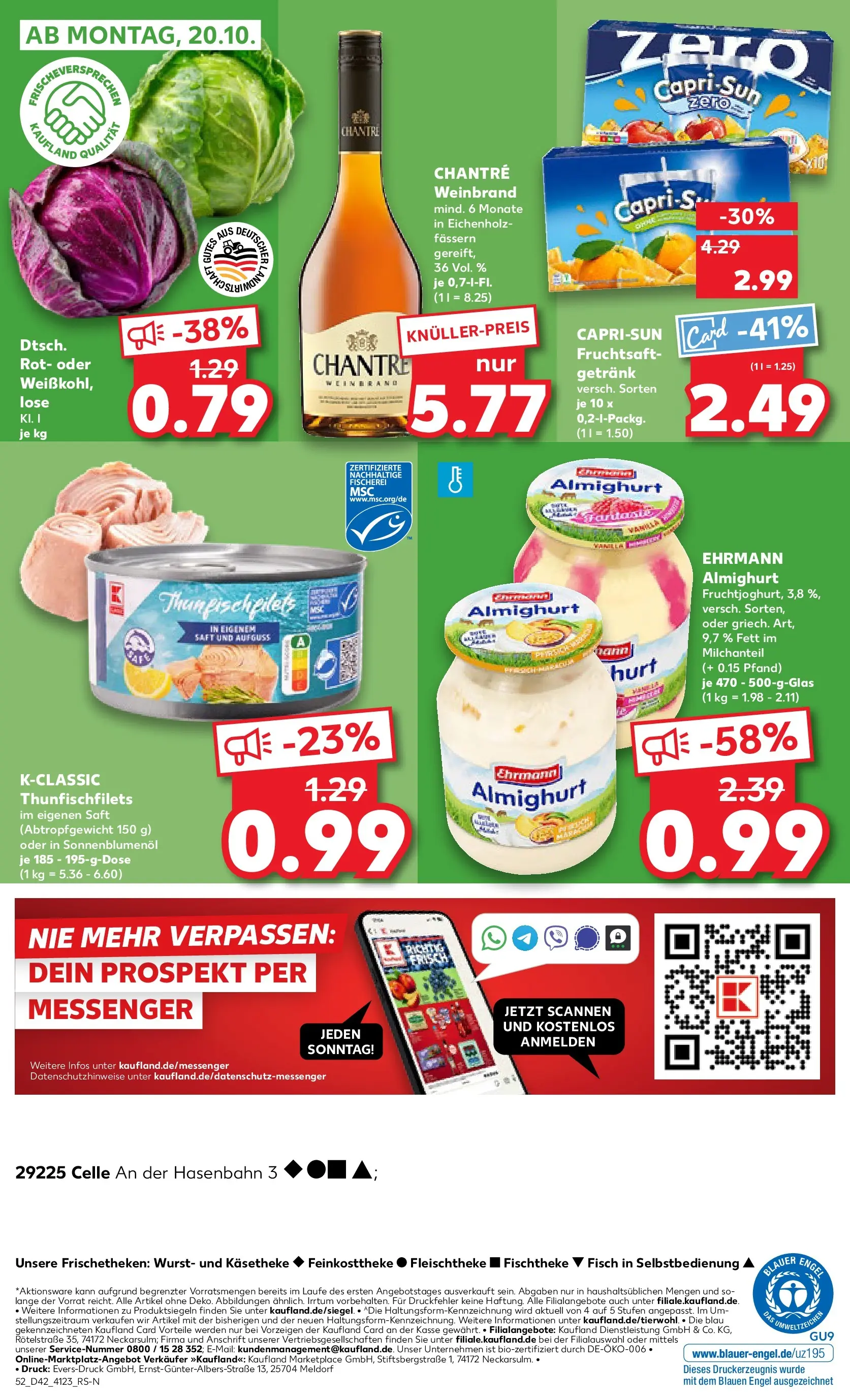 Prospekt Kaufland ab 15.10.2025 » Angebote und Werbung Online | Seite: 52 | Produkte: Ehrmann almighurt, Sonnenblumenol, Wurst, Fruchtsaft Prospekt Kaufland ab 15.10.2025 » Angebote Online zum Blättern | Seite: 52 | Produkte: Ehrmann almighurt, Sonnenblumenol, Wurst, Fruchtsaft