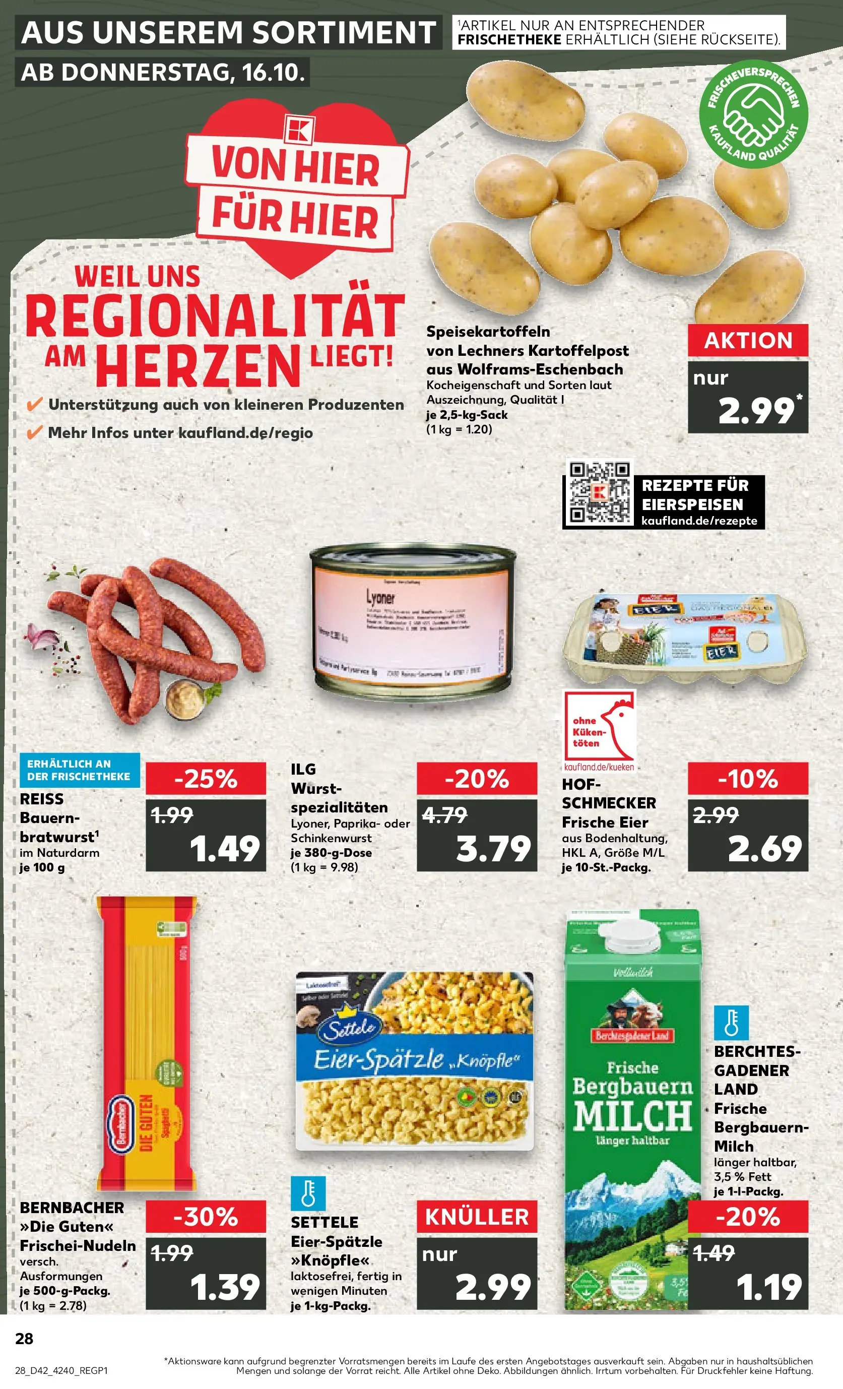 Prospekt Kaufland ab 15.10.2025 » Angebote und Werbung Online | Seite: 28 | Produkte: Milch, Eier, Wurst, Pasta Prospekt Kaufland ab 15.10.2025 » Angebote Online zum Blättern | Seite: 28 | Produkte: Milch, Eier, Wurst, Pasta