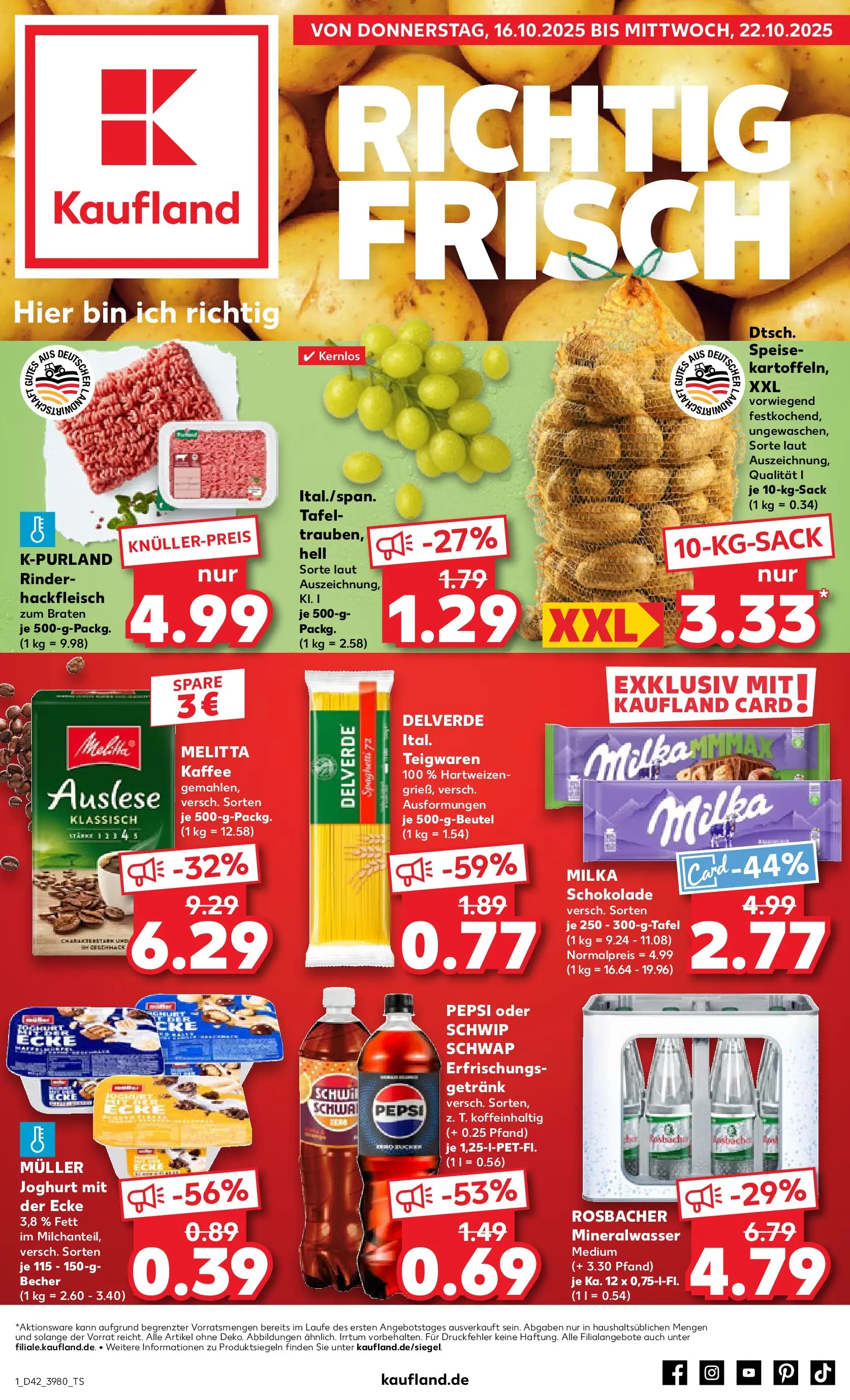 Prospekt Kaufland ab 15.10.2025 » Angebote und Werbung Online | Seite: 1 | Produkte: Kaffee, Schwip schwap, Pepsi, Pasta Prospekt Kaufland ab 15.10.2025 » Angebote Online zum Blättern | Seite: 1 | Produkte: Kaffee, Schwip schwap, Pepsi, Pasta