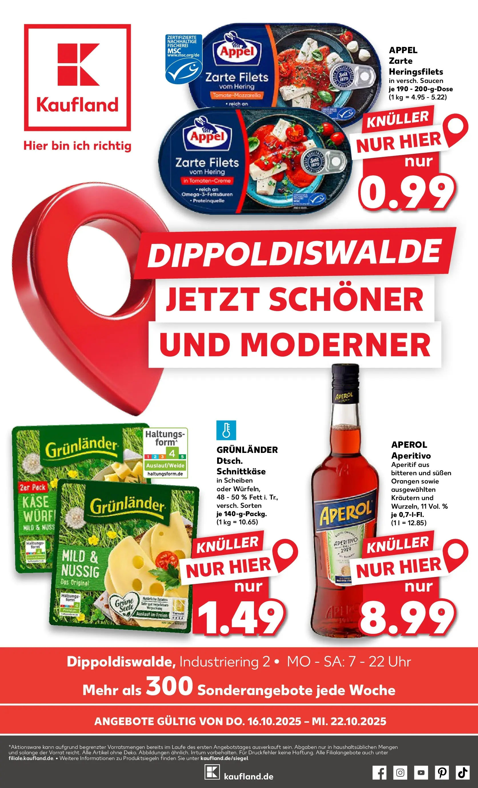 Prospekt Kaufland ab 15.10.2025 » Angebote und Werbung Online | Seite: 1 | Produkte: Käse, Orangen, Aperol, Uhr Prospekt Kaufland ab 15.10.2025 » Angebote Online zum Blättern | Seite: 1 | Produkte: Käse, Orangen, Aperol, Uhr