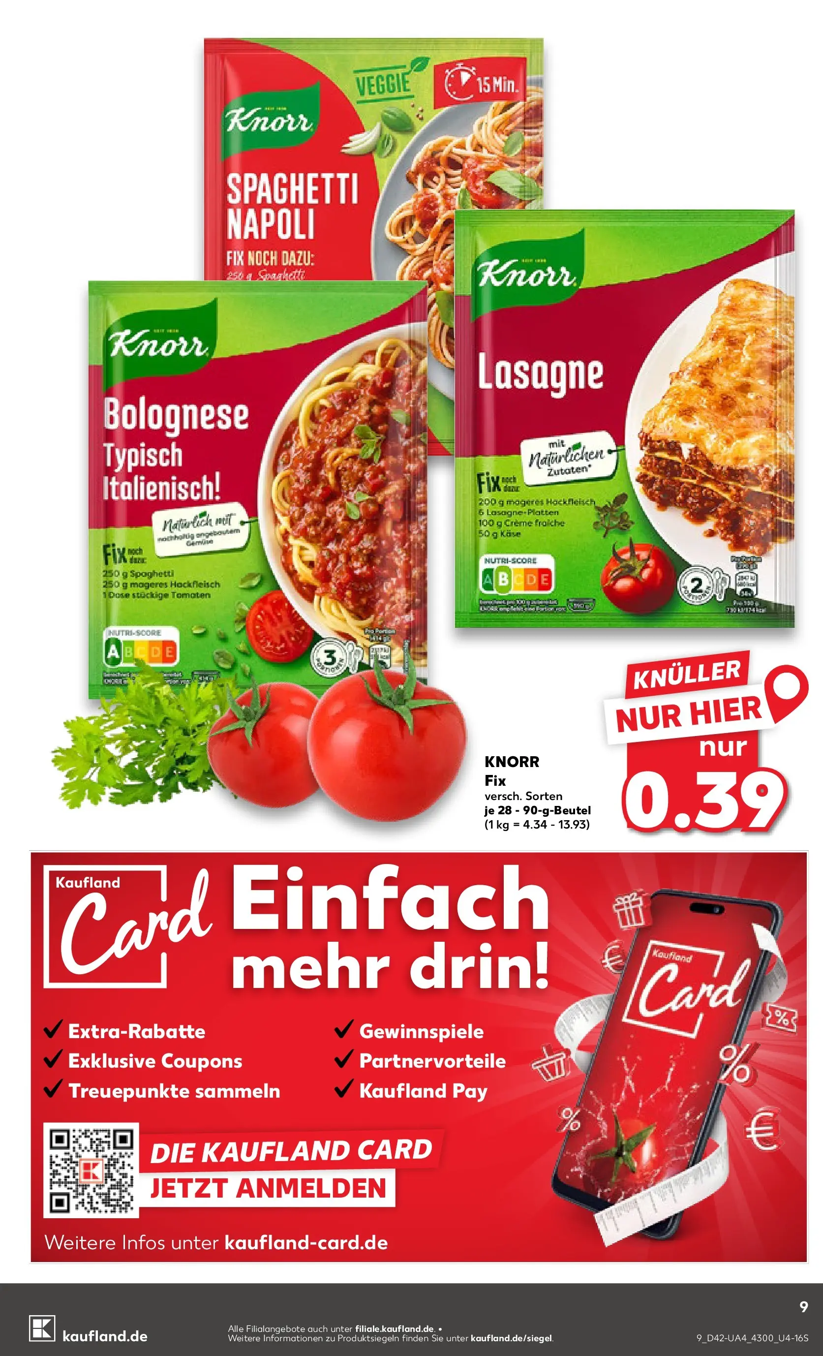 Prospekt Kaufland ab 15.10.2025 » Angebote und Werbung Online | Seite: 9 | Produkte: Tomaten, Knorr, Creme, Hackfleisch Prospekt Kaufland ab 15.10.2025 » Angebote Online zum Blättern | Seite: 9 | Produkte: Tomaten, Knorr, Creme, Hackfleisch