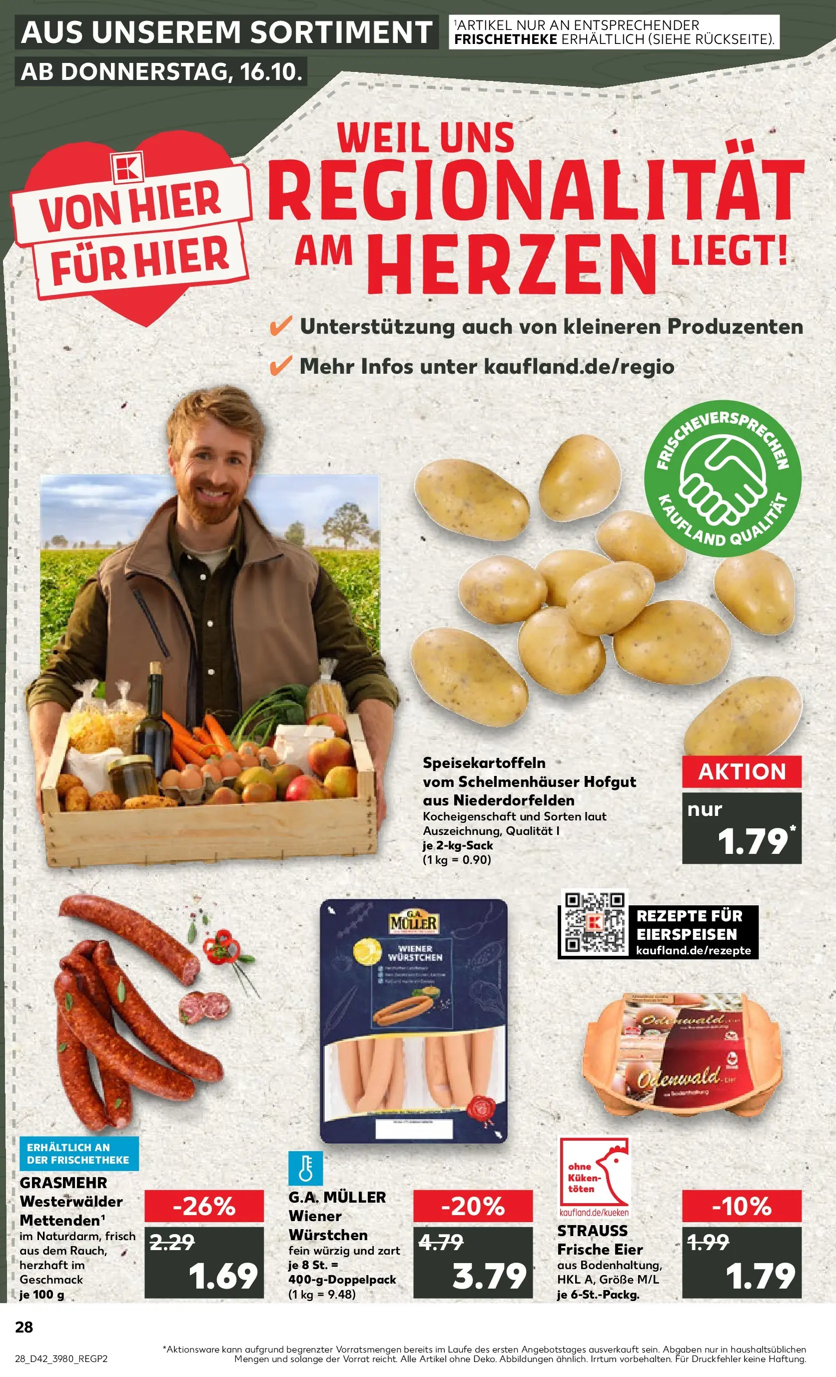Prospekt Kaufland ab 15.10.2025 » Angebote und Werbung Online | Seite: 28 | Produkte: Wiener wurstchen, Eier Prospekt Kaufland ab 15.10.2025 » Angebote Online zum Blättern | Seite: 28 | Produkte: Wiener wurstchen, Eier