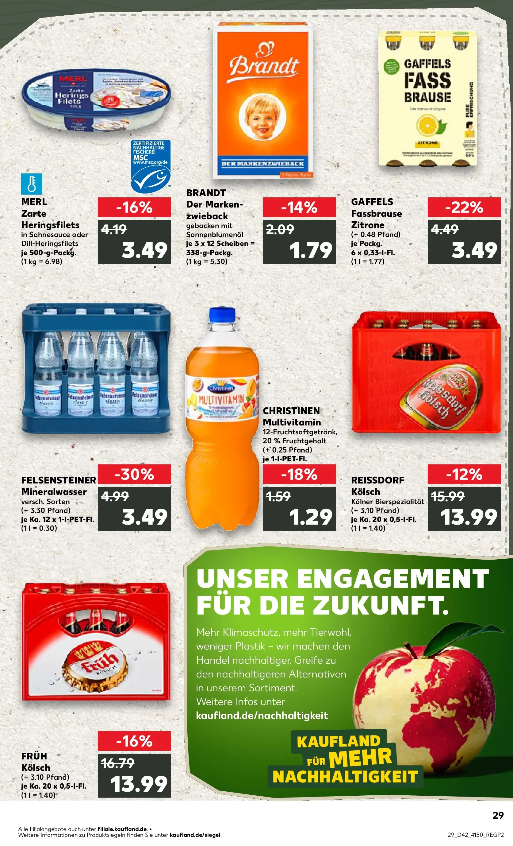 Prospekt Kaufland ab 15.10.2025 » Angebote und Werbung Online | Seite: 29 | Produkte: Sonnenblumenol, Mineralwasser, Zitrone, Fassbrause Prospekt Kaufland ab 15.10.2025 » Angebote Online zum Blättern | Seite: 29 | Produkte: Sonnenblumenol, Mineralwasser, Zitrone, Fassbrause