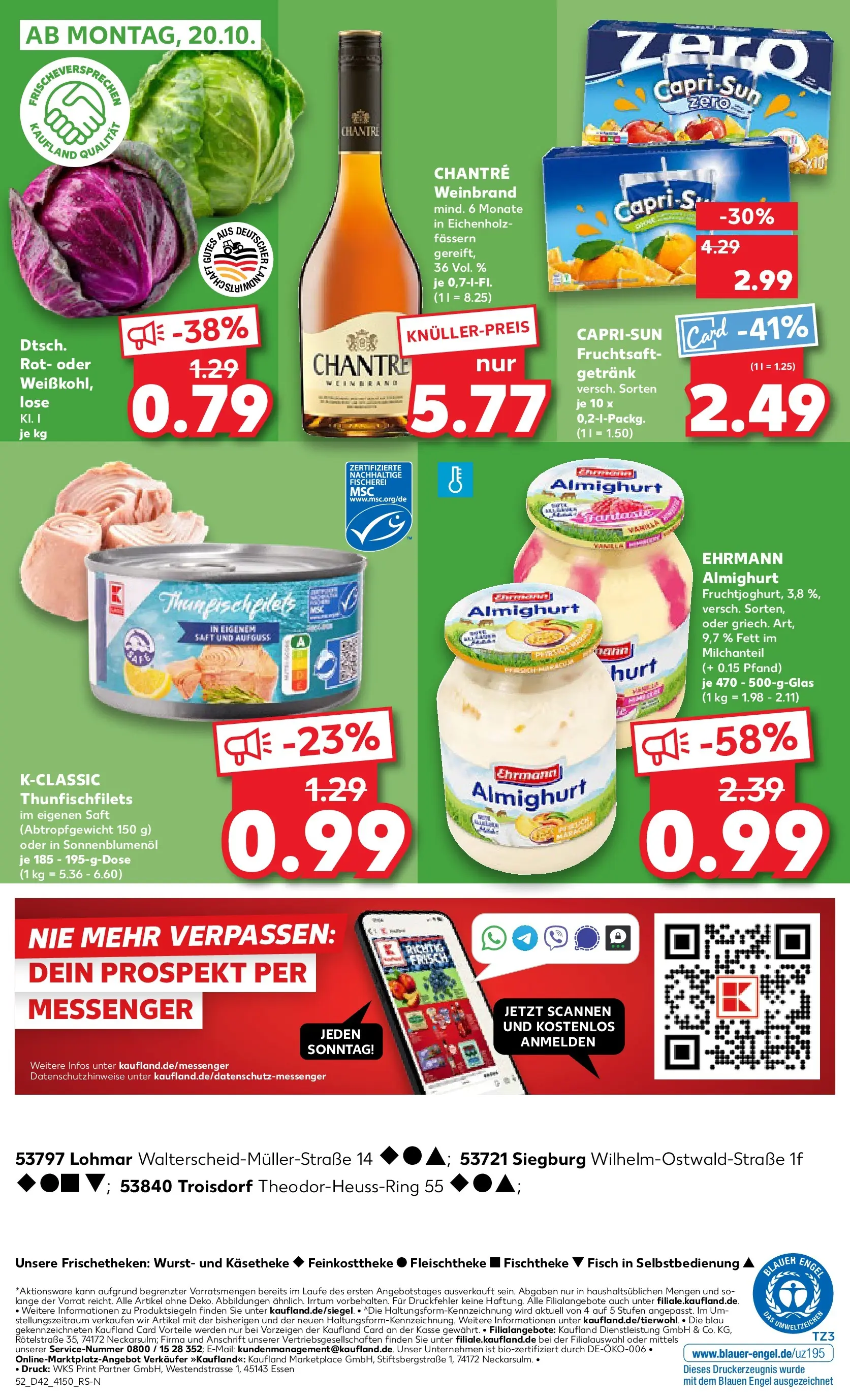 Prospekt Kaufland ab 15.10.2025 » Angebote und Werbung Online | Seite: 52 | Produkte: Ehrmann almighurt, Sonnenblumenol, Saft, Fruchtsaft Prospekt Kaufland ab 15.10.2025 » Angebote Online zum Blättern | Seite: 52 | Produkte: Ehrmann almighurt, Sonnenblumenol, Saft, Fruchtsaft