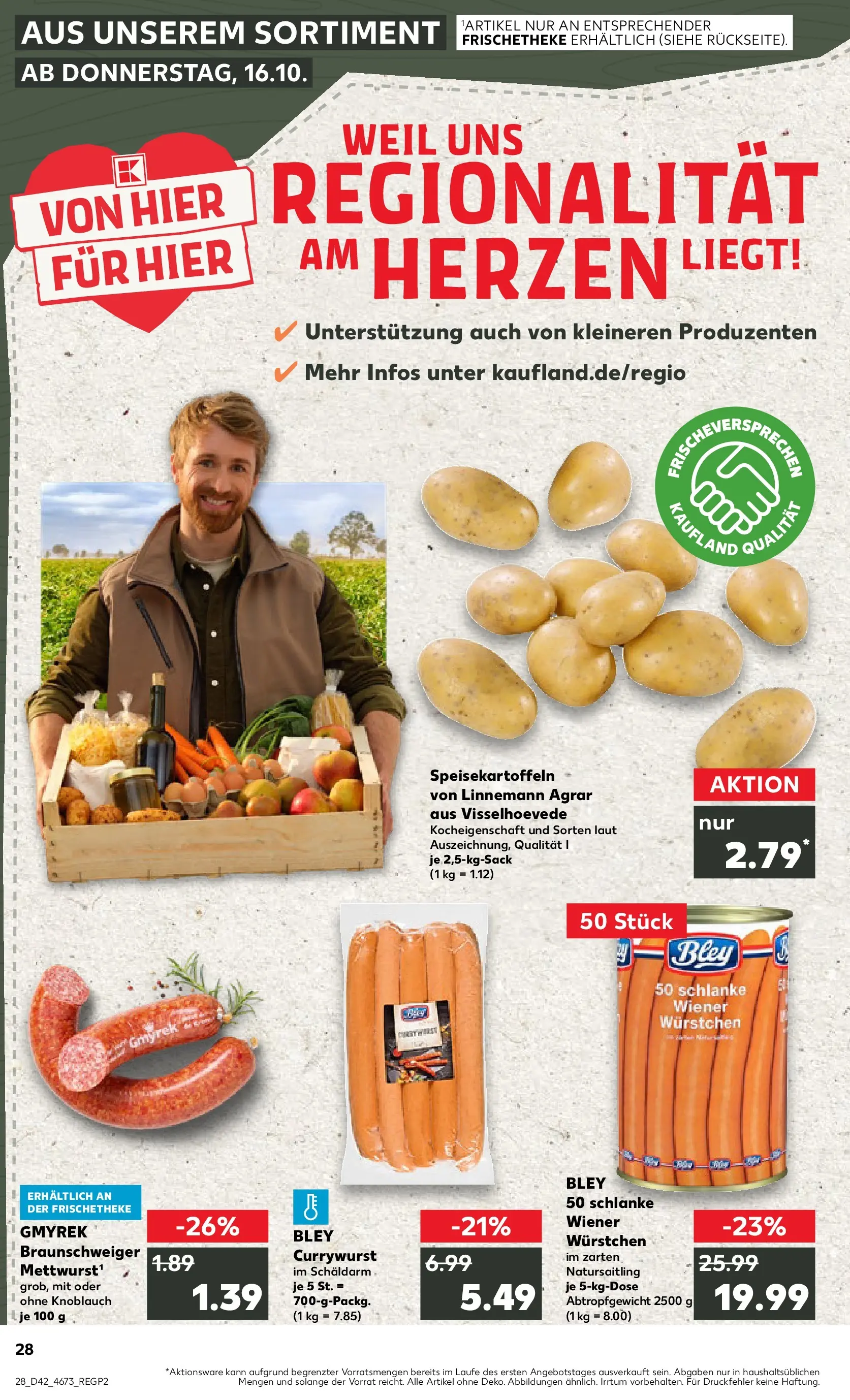 Prospekt Kaufland ab 15.10.2025 » Angebote und Werbung Online | Seite: 28 | Produkte: Wiener wurstchen, Knoblauch Prospekt Kaufland ab 15.10.2025 » Angebote Online zum Blättern | Seite: 28 | Produkte: Wiener wurstchen, Knoblauch
