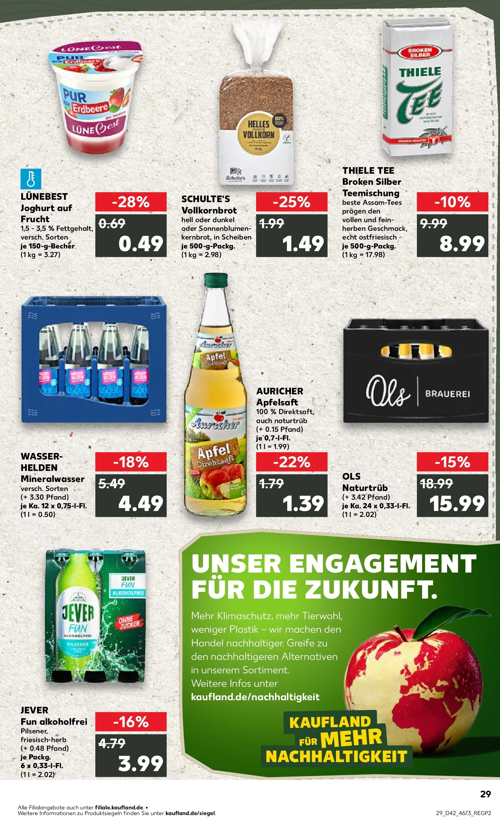 Prospekt Kaufland ab 15.10.2025 » Angebote und Werbung Online | Seite: 29 | Produkte: Vollkornbrot, Wasser, Zucker, Tee Prospekt Kaufland ab 15.10.2025 » Angebote Online zum Blättern | Seite: 29 | Produkte: Vollkornbrot, Wasser, Zucker, Tee