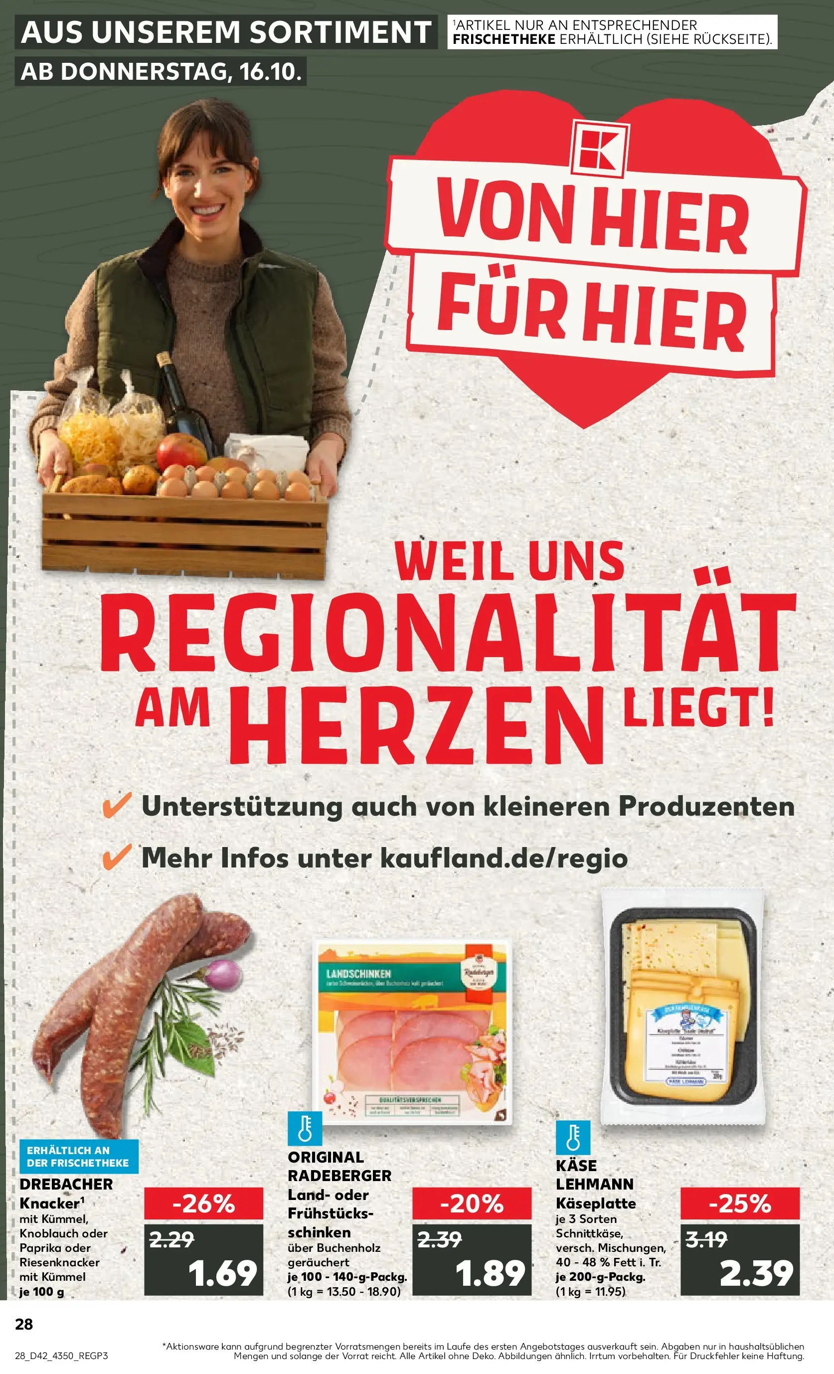 Prospekt Kaufland ab 15.10.2025 » Angebote und Werbung Online | Seite: 28 | Produkte: Käse, Paprika, Knoblauch, Schinken Prospekt Kaufland ab 15.10.2025 » Angebote Online zum Blättern | Seite: 28 | Produkte: Käse, Paprika, Knoblauch, Schinken