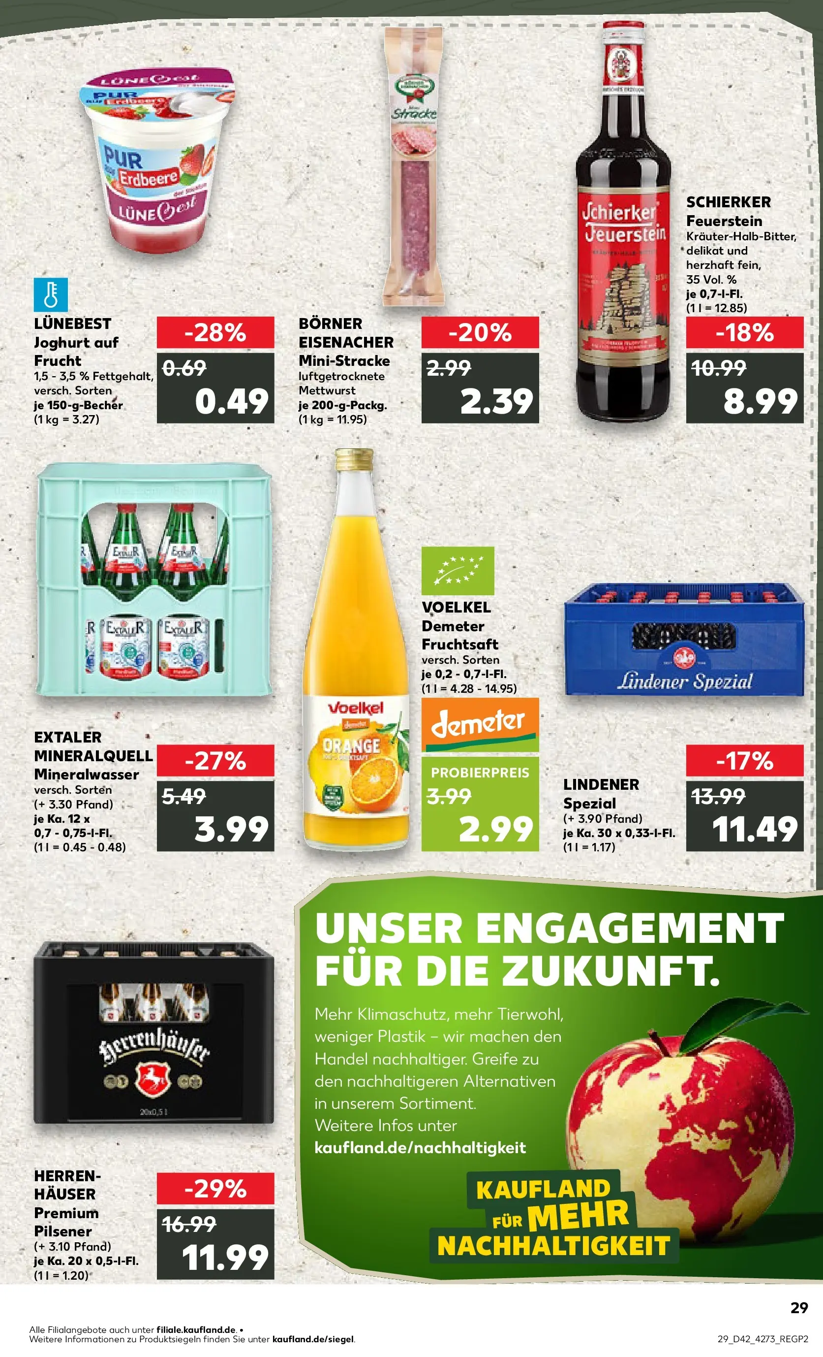 Prospekt Kaufland ab 15.10.2025 » Angebote und Werbung Online | Seite: 29 | Produkte: Joghurt, Mineralwasser, Fruchtsaft Prospekt Kaufland ab 15.10.2025 » Angebote Online zum Blättern | Seite: 29 | Produkte: Joghurt, Mineralwasser, Fruchtsaft