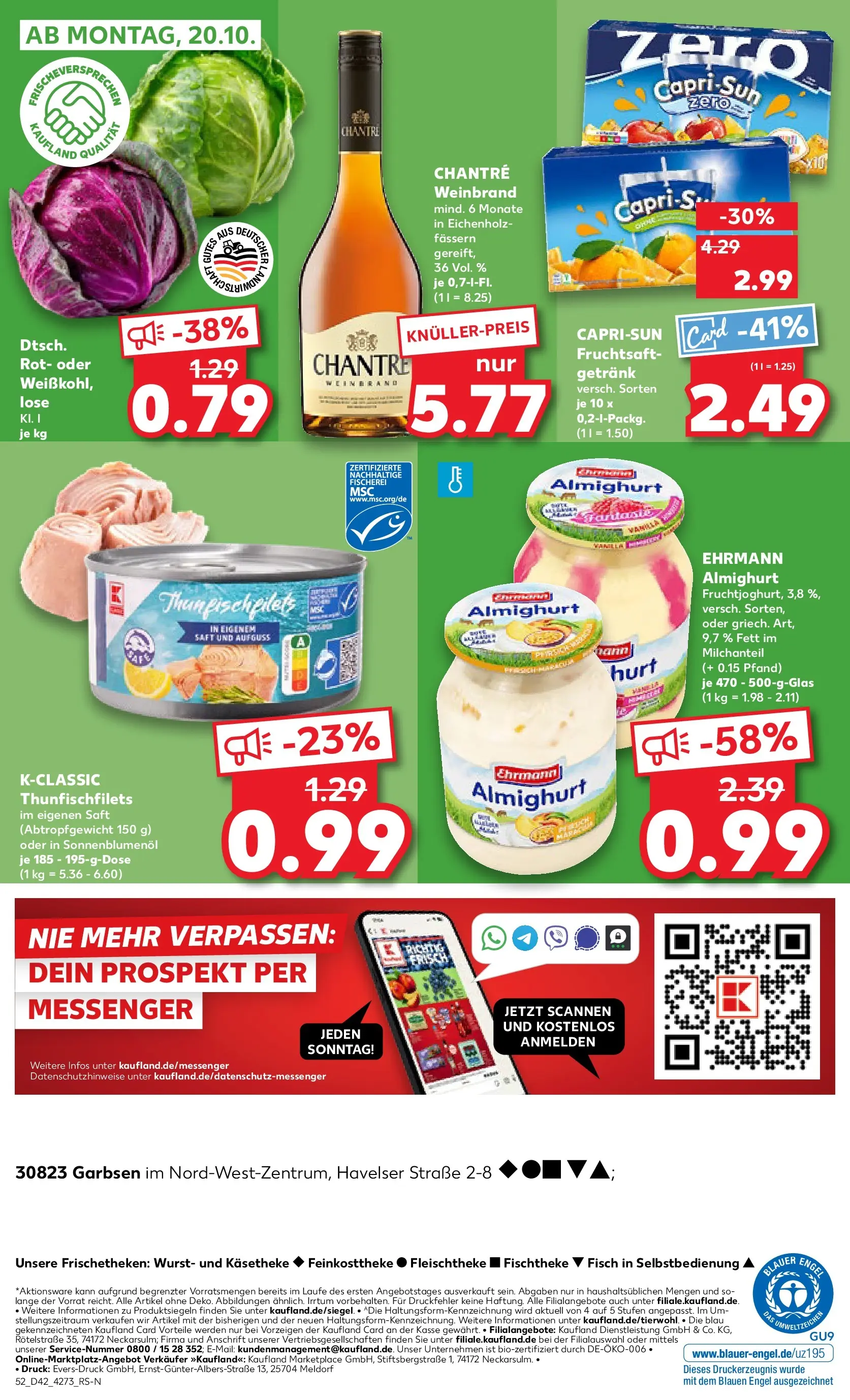 Prospekt Kaufland ab 15.10.2025 » Angebote und Werbung Online | Seite: 52 | Produkte: Ehrmann almighurt, Sonnenblumenol, Wurst, Saft Prospekt Kaufland ab 15.10.2025 » Angebote Online zum Blättern | Seite: 52 | Produkte: Ehrmann almighurt, Sonnenblumenol, Wurst, Saft