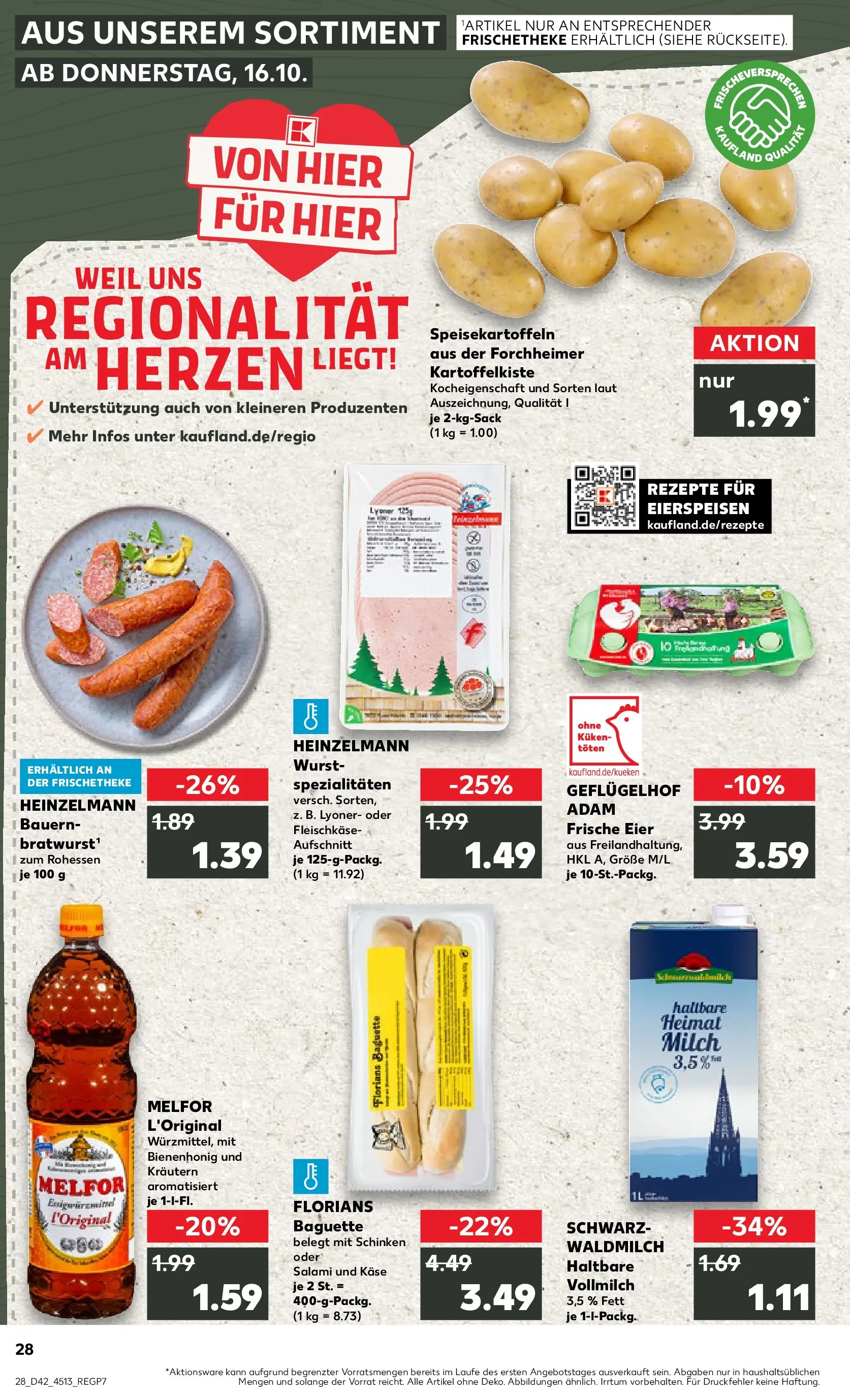 Prospekt Kaufland ab 15.10.2025 » Angebote und Werbung Online | Seite: 28 | Produkte: Eier, Baguette, Salami, Schinken Prospekt Kaufland ab 15.10.2025 » Angebote Online zum Blättern | Seite: 28 | Produkte: Eier, Baguette, Salami, Schinken