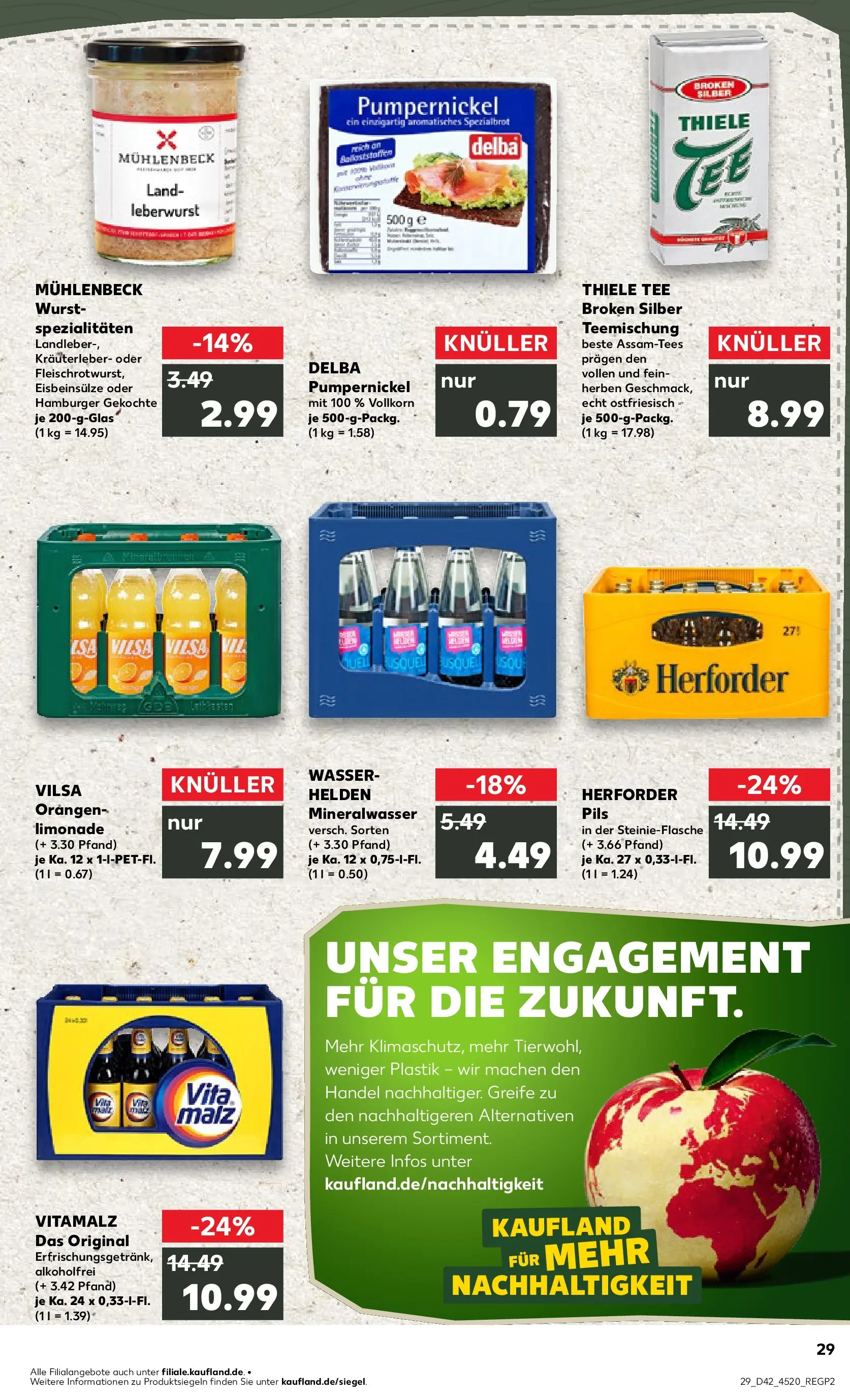 Prospekt Kaufland ab 15.10.2025 » Angebote und Werbung Online | Seite: 29 | Produkte: Pils, Limonade, Mineralwasser, Tee Prospekt Kaufland ab 15.10.2025 » Angebote Online zum Blättern | Seite: 29 | Produkte: Pils, Limonade, Mineralwasser, Tee