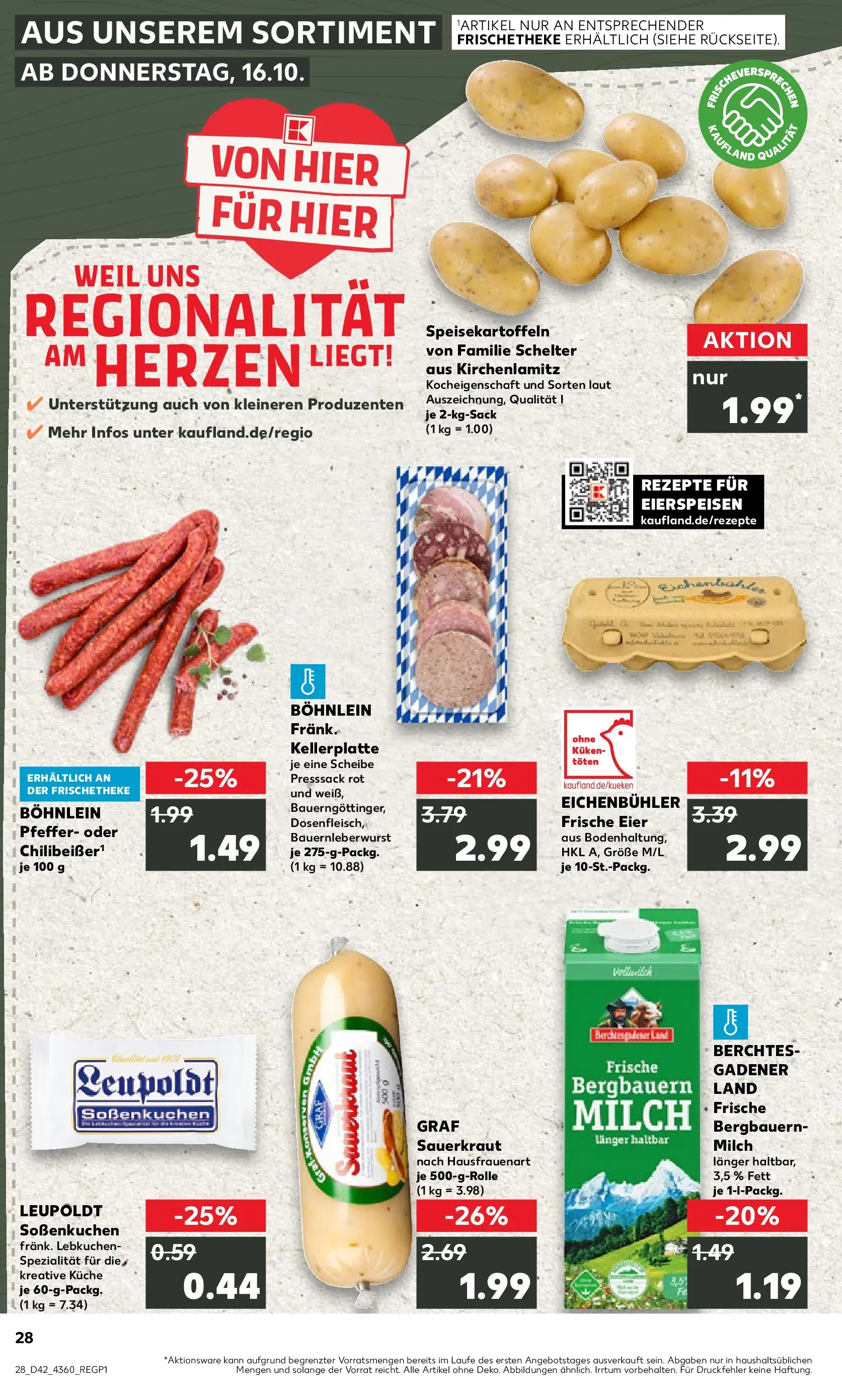 Prospekt Kaufland ab 15.10.2025 » Angebote Online zum Blättern | Seite: 28 | Produkte: Milch, Eier, Küche, Pfeffer
