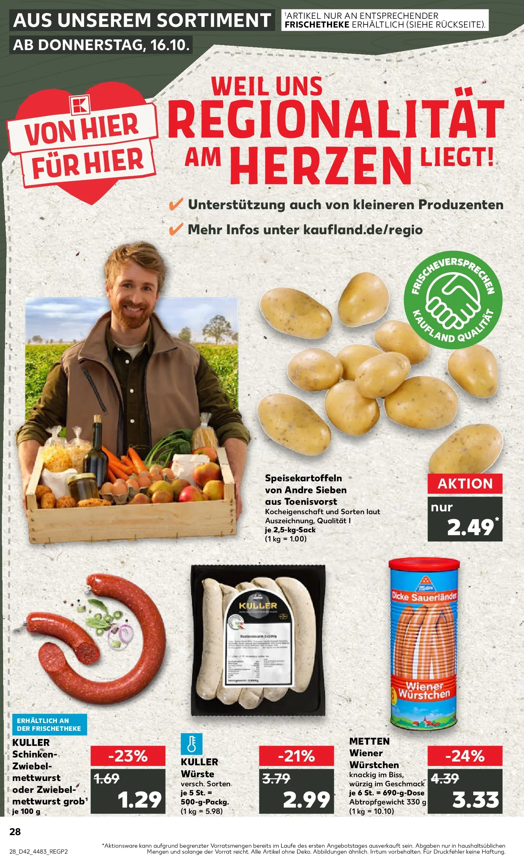 Prospekt Kaufland ab 15.10.2025 » Angebote und Werbung Online | Seite: 28 | Produkte: Wiener wurstchen, Schinken Prospekt Kaufland ab 15.10.2025 » Angebote Online zum Blättern | Seite: 28 | Produkte: Wiener wurstchen, Schinken