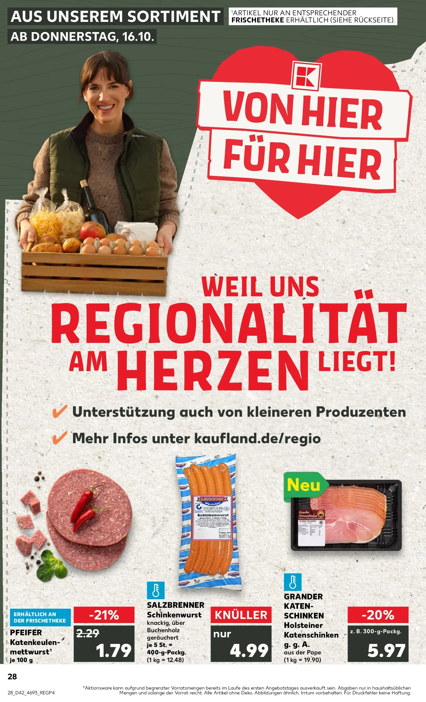 Prospekt Kaufland ab 15.10.2025 » Angebote und Werbung Online | Seite: 28 | Produkte: Schinken Prospekt Kaufland ab 15.10.2025 » Angebote Online zum Blättern | Seite: 28 | Produkte: Schinken