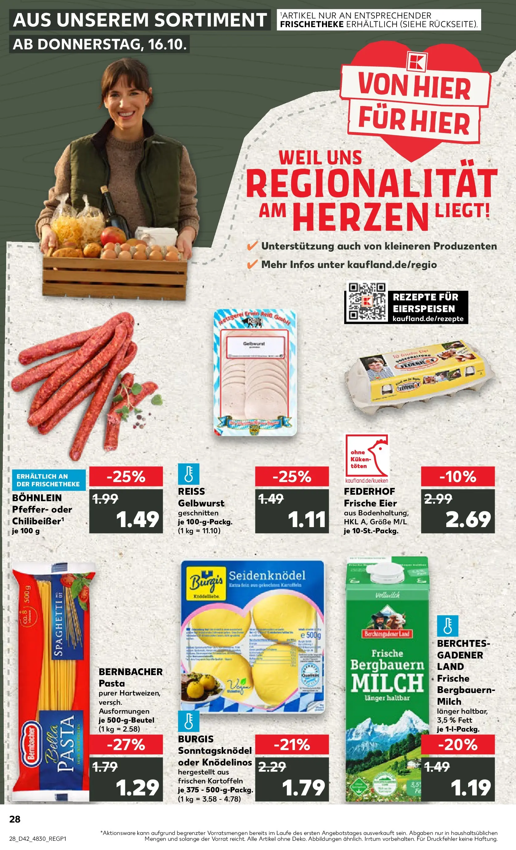 Prospekt Kaufland ab 15.10.2025 » Angebote und Werbung Online | Seite: 28 | Produkte: Milch, Eier, Kartoffeln, Pfeffer Prospekt Kaufland ab 15.10.2025 » Angebote Online zum Blättern | Seite: 28 | Produkte: Milch, Eier, Kartoffeln, Pfeffer
